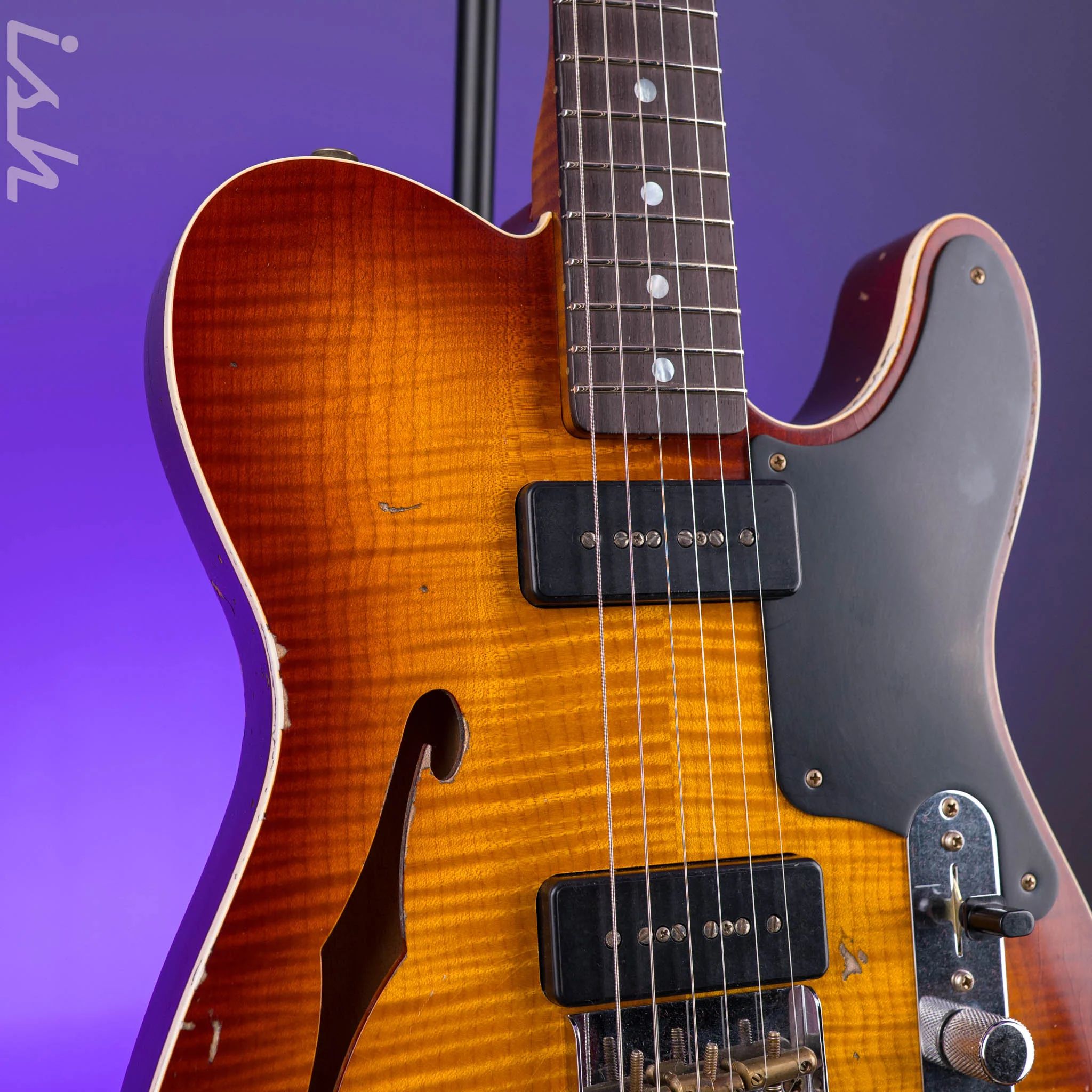 Fender Custom Shop Artisan Dual P90 Tele Relic Aged Tobacco Sunburst - Image 3