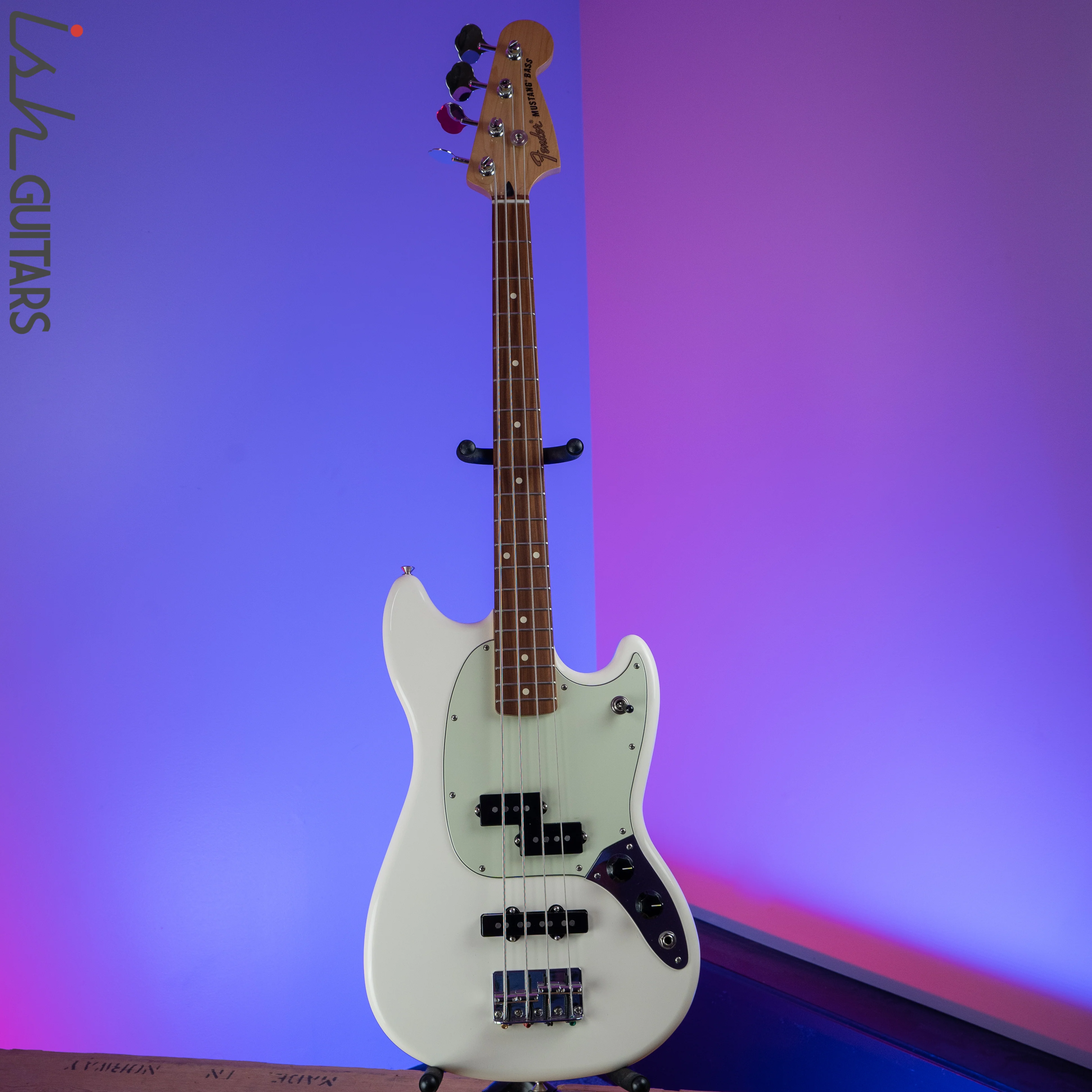 Fender Mustang 4 String PJ Bass Olympic White - Image 2