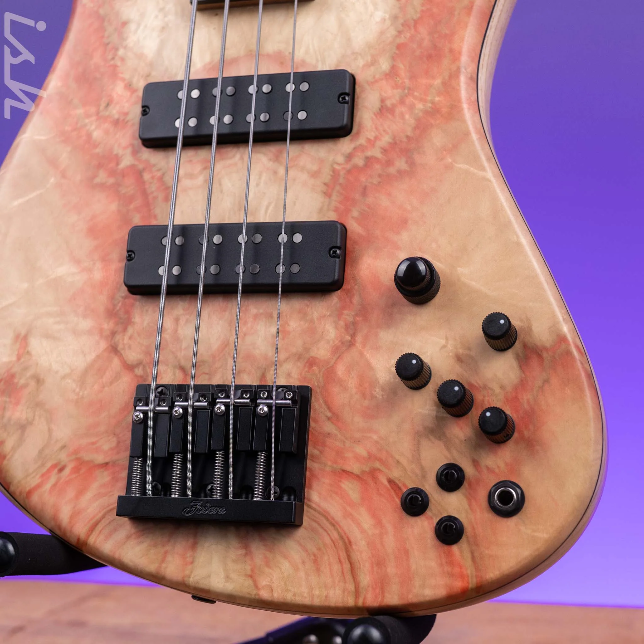 Fodera 40th Anniversary Emperor Deluxe 4-String Bass Natural Japanese Maple - Image 4