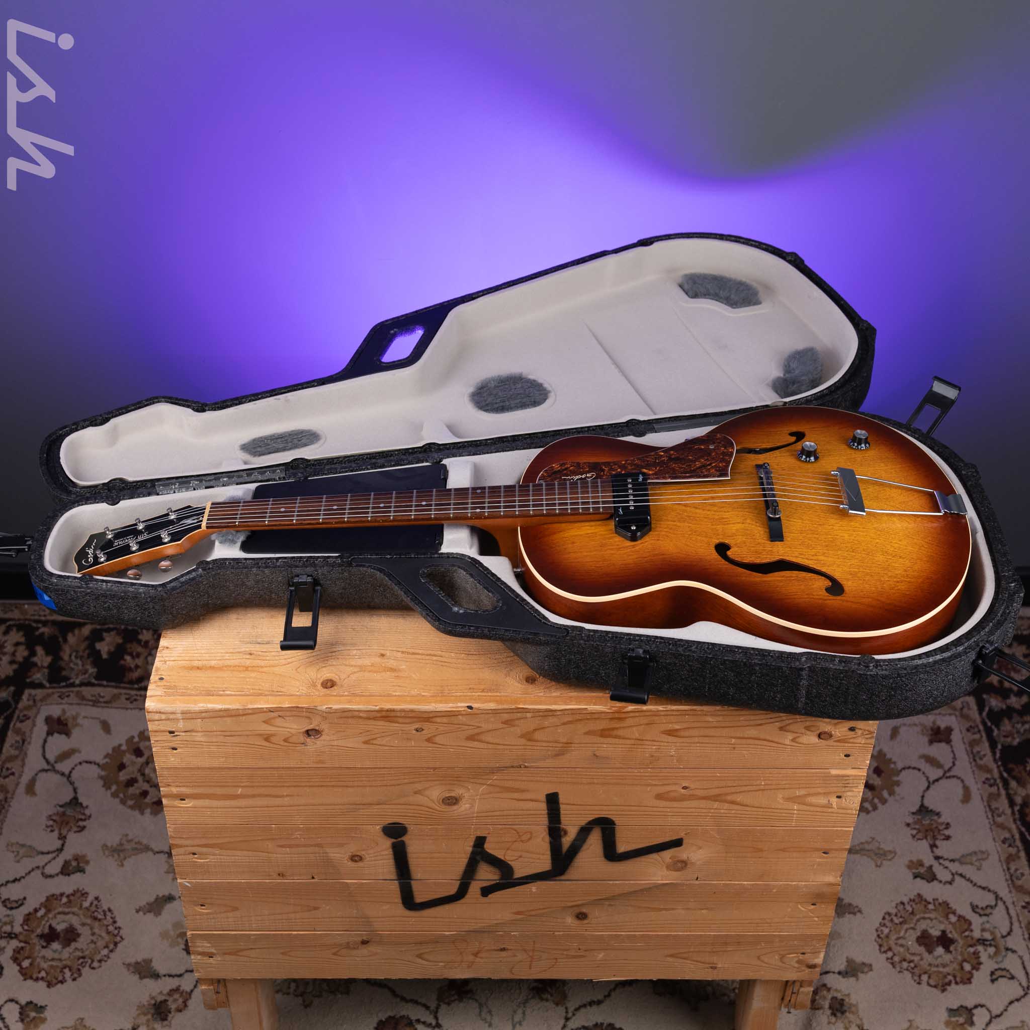 Godin 5th Avenue Kingpin P90 Cognac Burst - Image 15