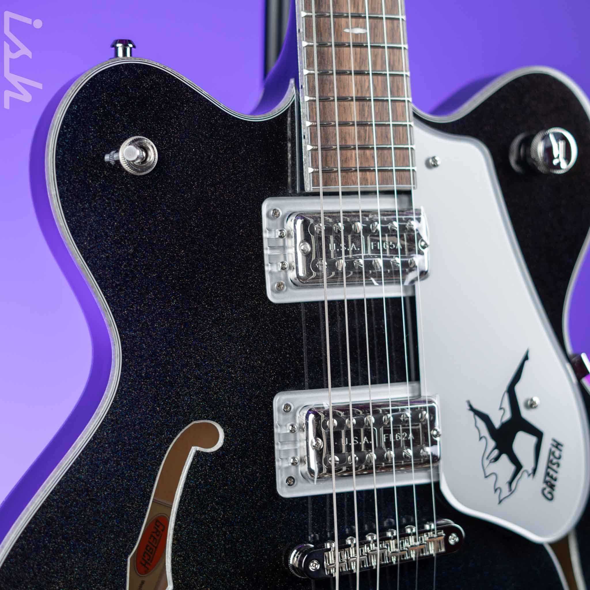 Gretsch Electromatic John Gourley Broadkaster Center Block Iridescent Black Demo - Image 3