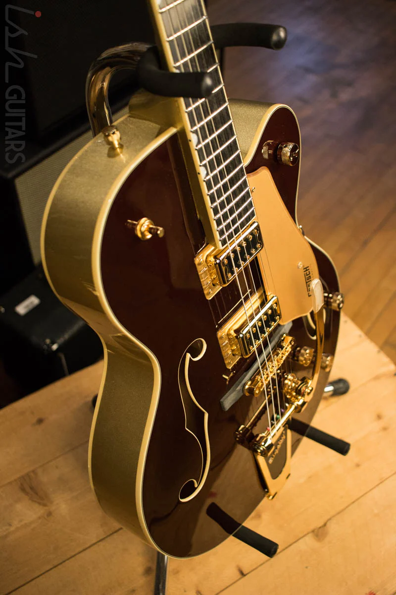 Gretsch G5420TG Electromatic 135th Anniversary LTD - Two Tone Dark Cherry Metallic on Casino Gold - Image 6