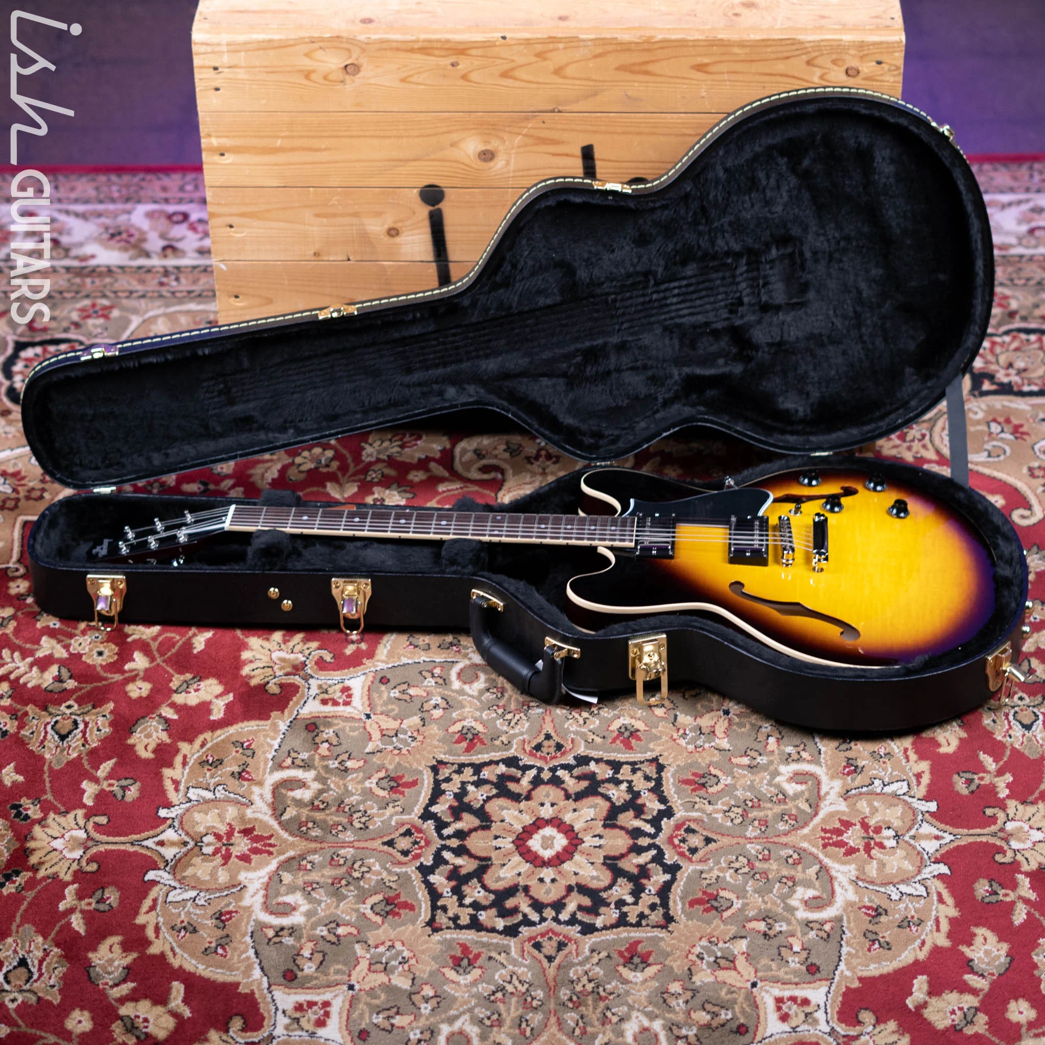 Heritage H-535 Semi-Hollow Electric Guitar Original Sunburst - Image 12