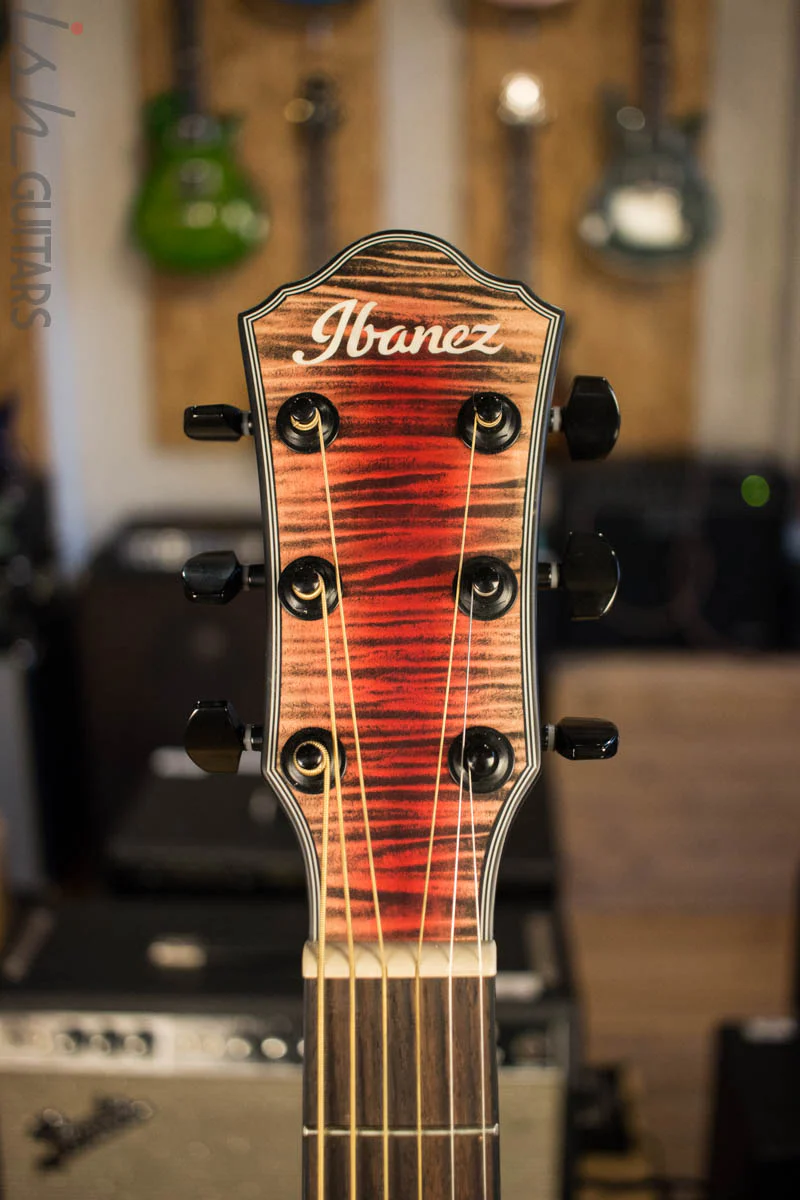 Ibanez AEWC32FM Thinline Acoustic-Electric Glacier Red Low Gloss - Image 5