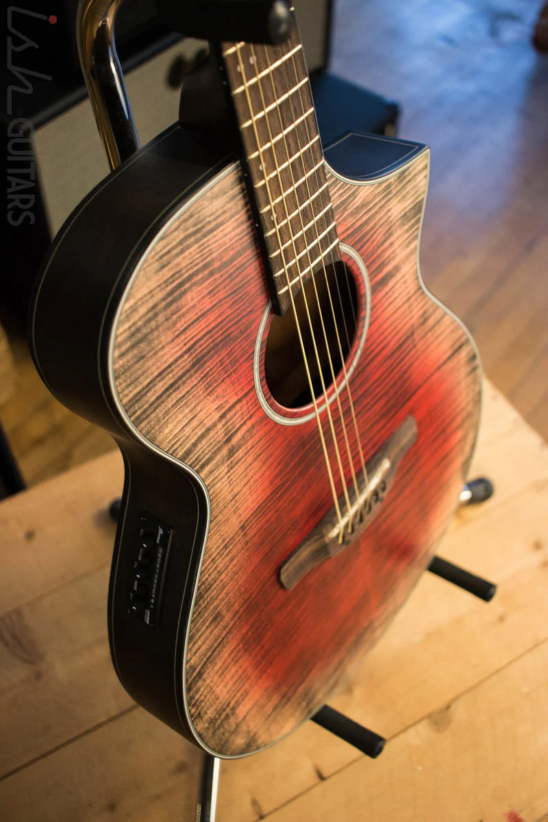 Ibanez AEWC32FM Thinline Acoustic-Electric Glacier Red Low Gloss - Image 9