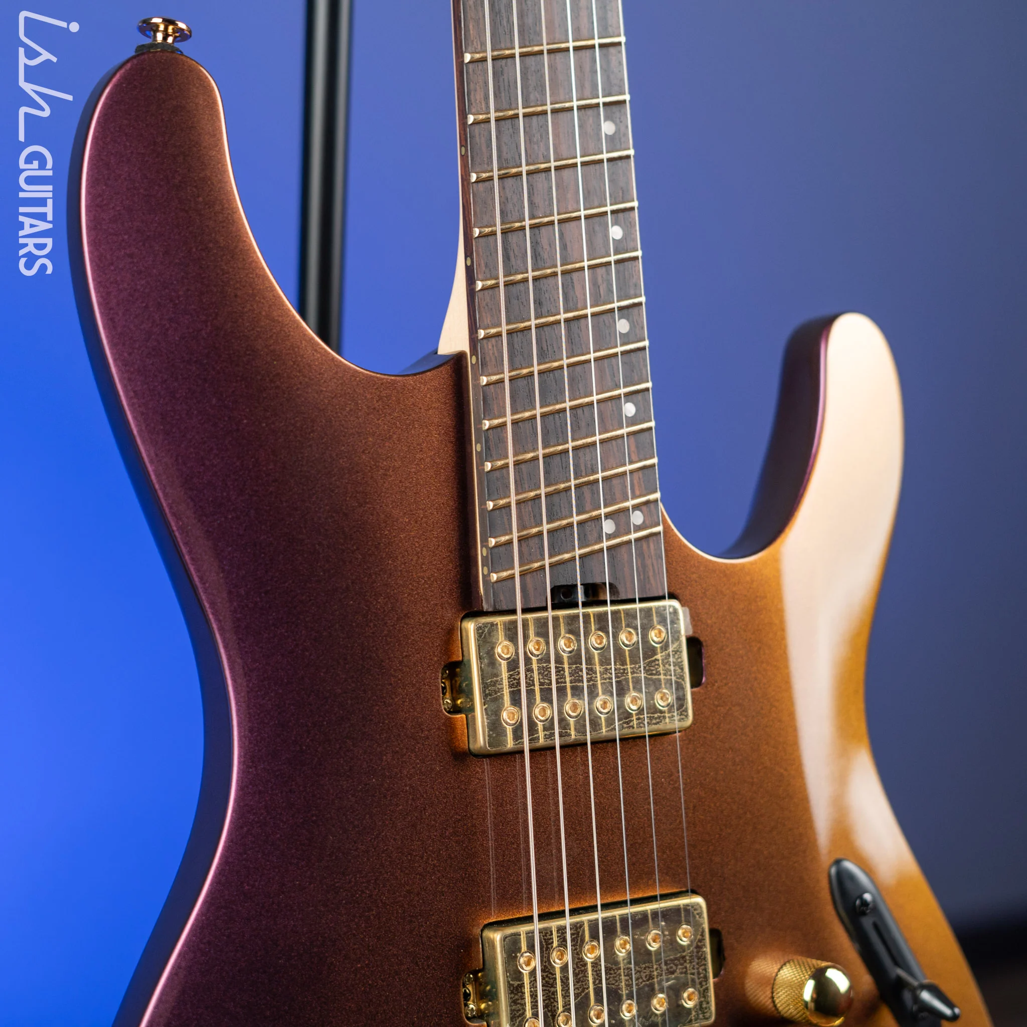 Ibanez Axe Lab Design SML721 Multi-Scale Electric Guitar Rose Gold Chameleon Demo - Image 5