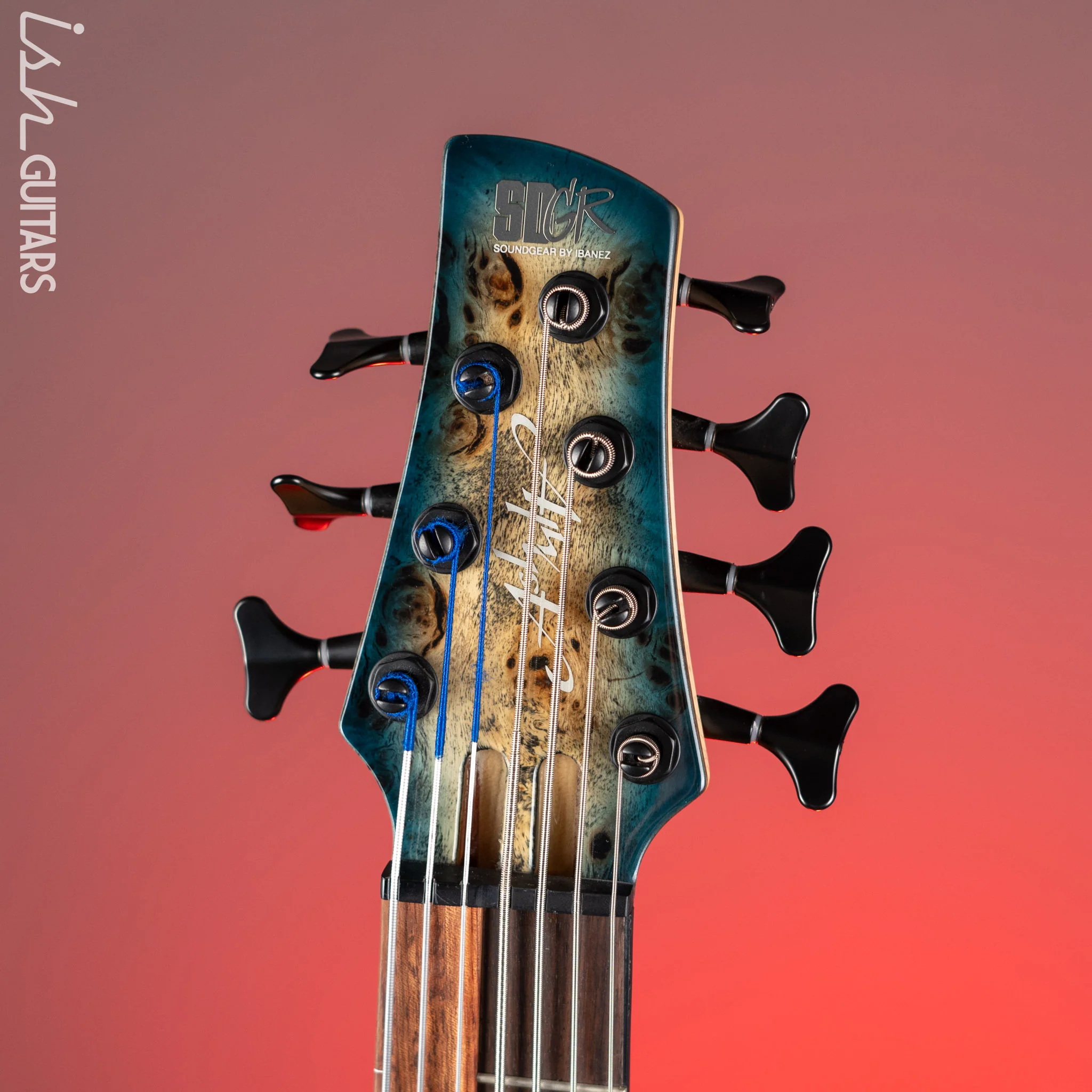 Ibanez Bass Workshop SRAS7 Cosmic Blue Starburst Demo - Image 5