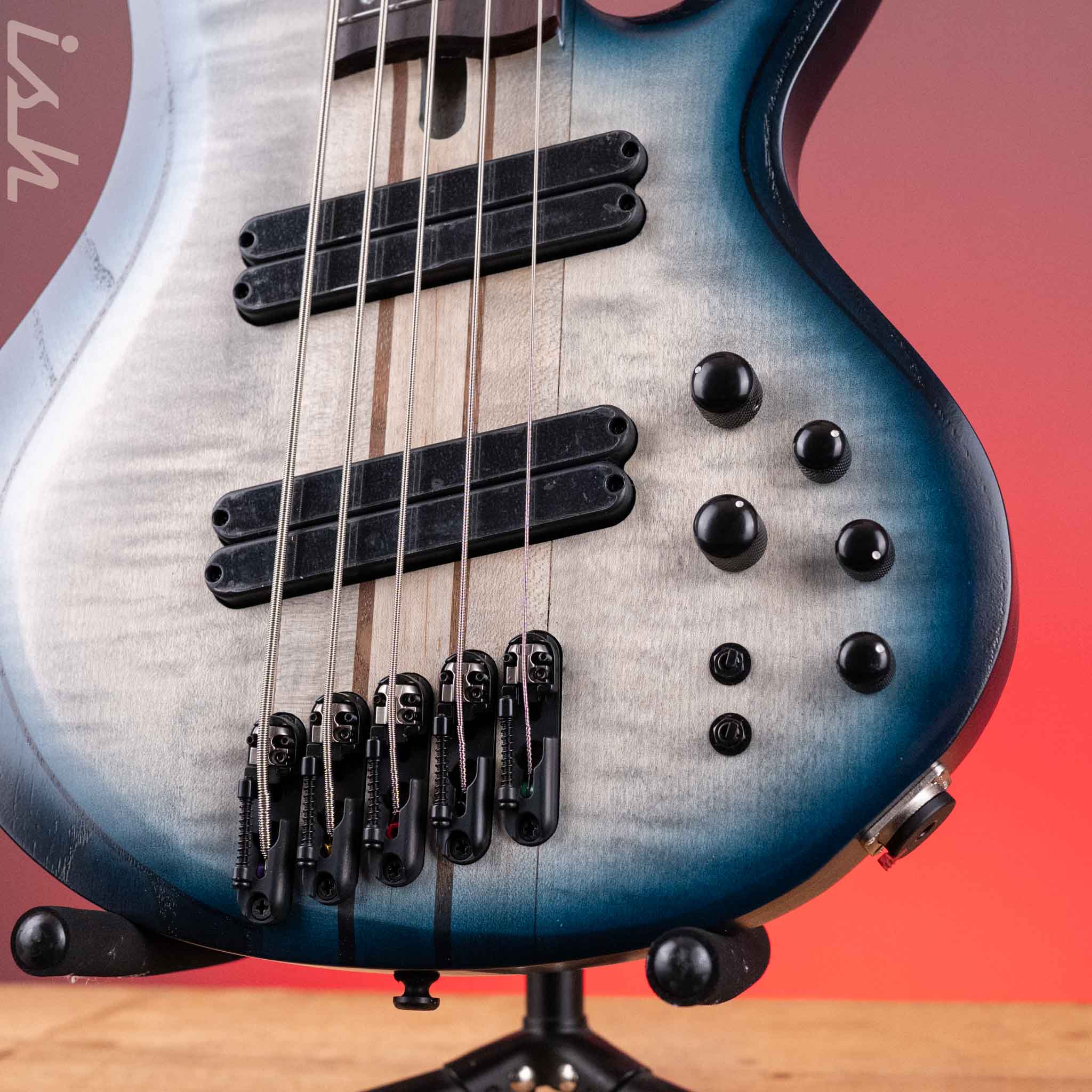 Ibanez BTB Bass Workshop Multi-Scale 5-String Bass Cosmic Blue Starburst Demo - Image 4