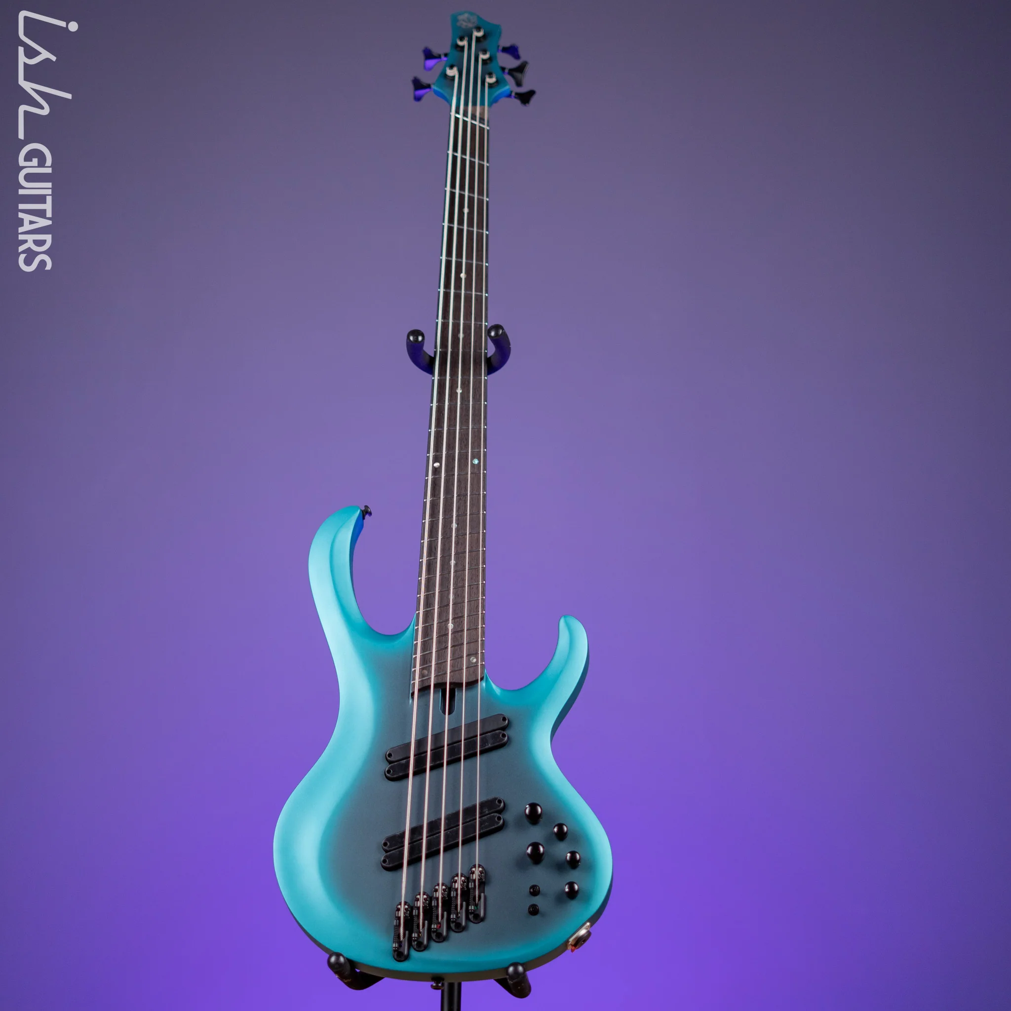Ibanez BTB605MS Multi-Scale 5-String Bass Cerulean Aura Burst Matte Demo - Image 2