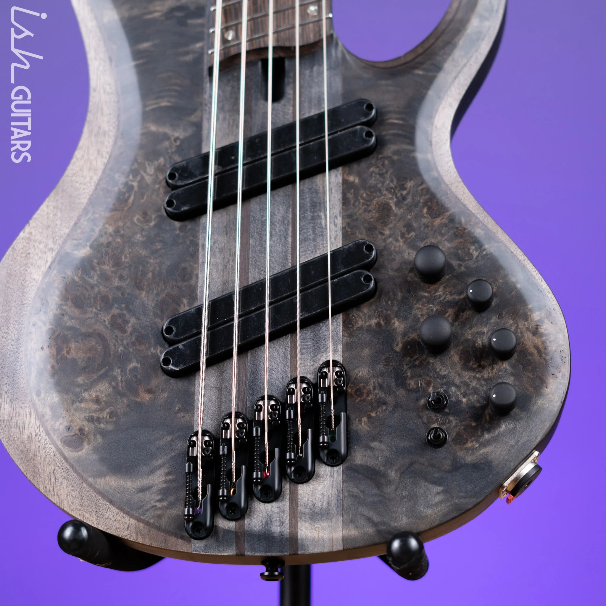 Ibanez BTB805MS Multi-Scale 5-String Bass Transparent Grey Flat Demo - Image 4