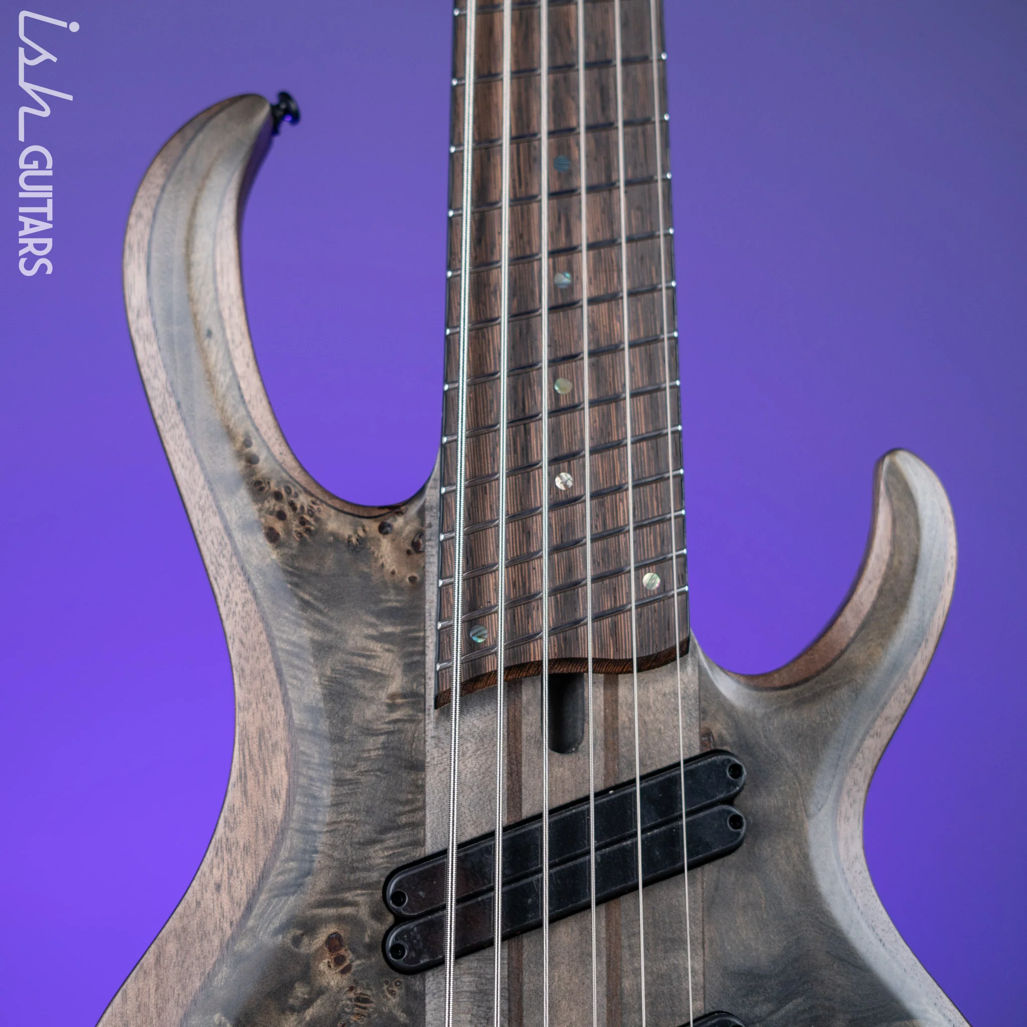 Ibanez BTB806MS Multi-Scale 6-String Bass Transparent Grey Flat Demo - Image 3