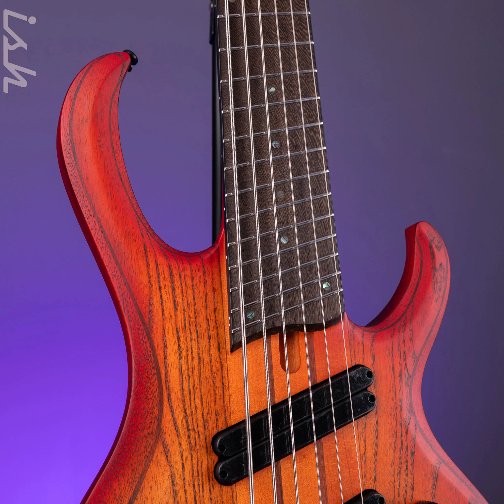 Ibanez BTB866MS 6-String Bass Workshop Brown Topaz Burst Flat - Image 4