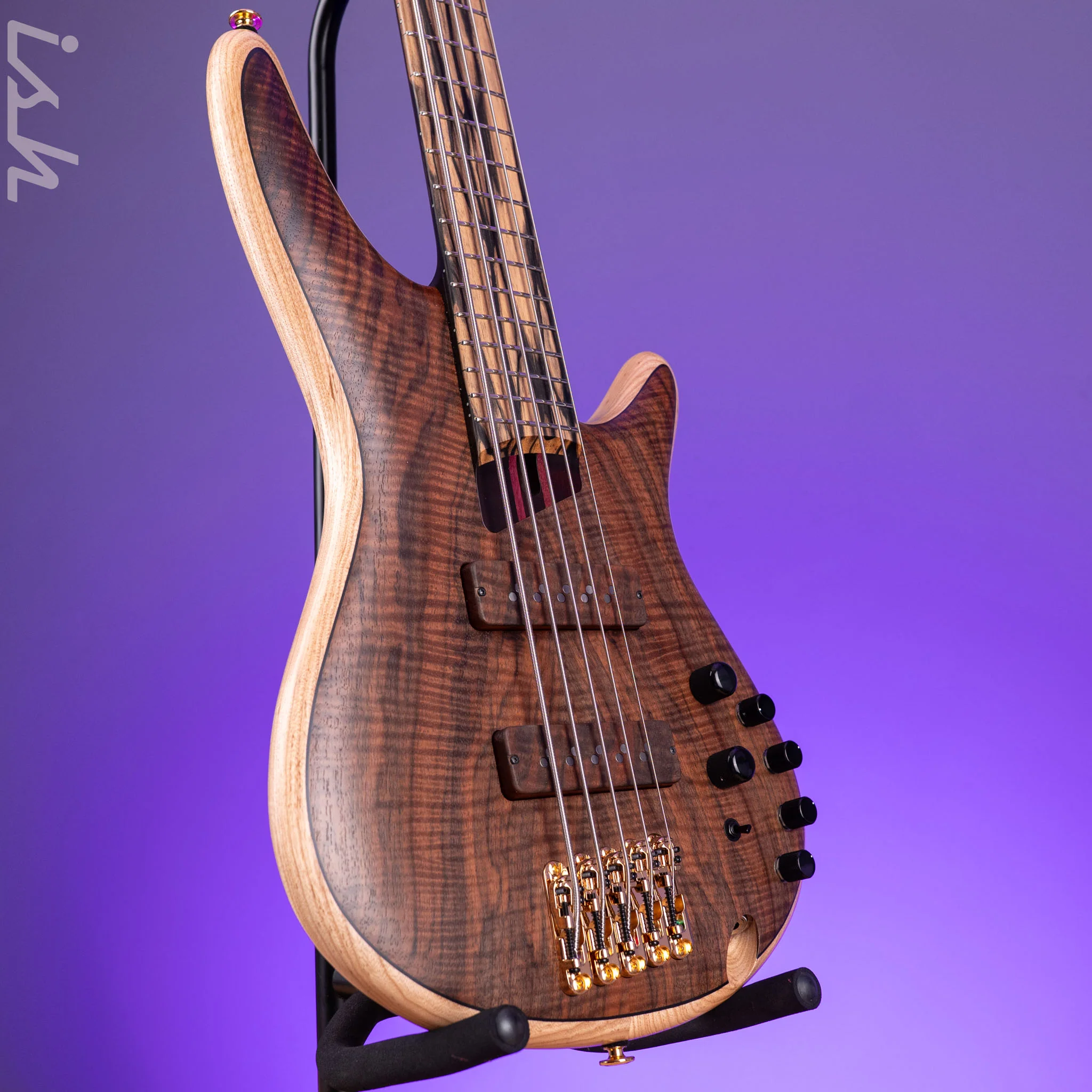 Ibanez Custom Shop Visions SR 5-String Bass Natural Bastogne Walnut - Image 3