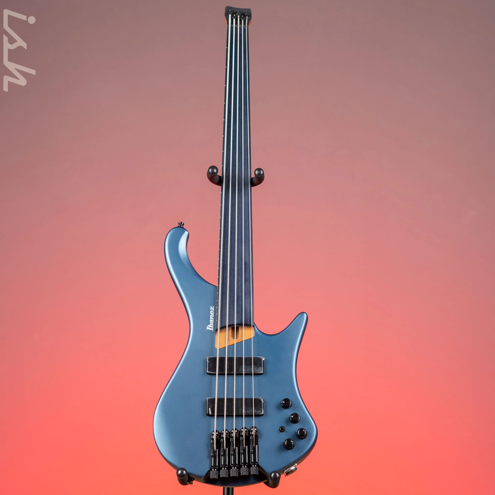 Ibanez EHB1005F Standard 5-String Fretless Multi-Scale Bass Arctic Ocean Matte Demo - Image 2