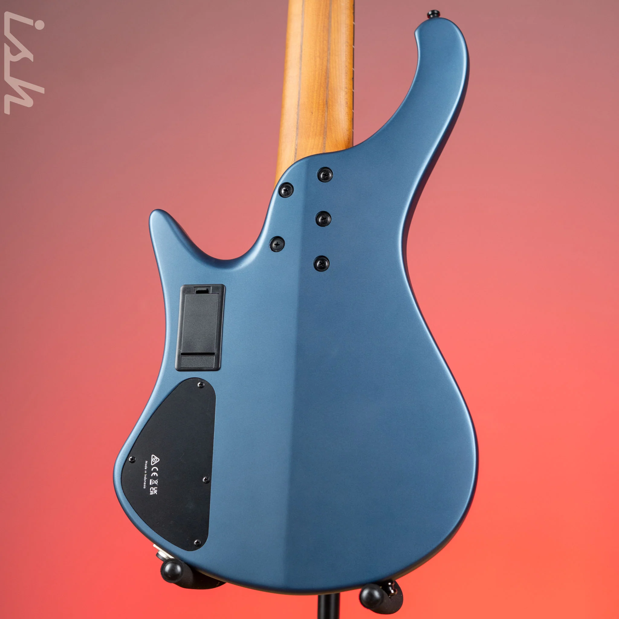 Ibanez EHB1005F Standard 5-String Fretless Multi-Scale Bass Arctic Ocean Matte Demo - Image 7