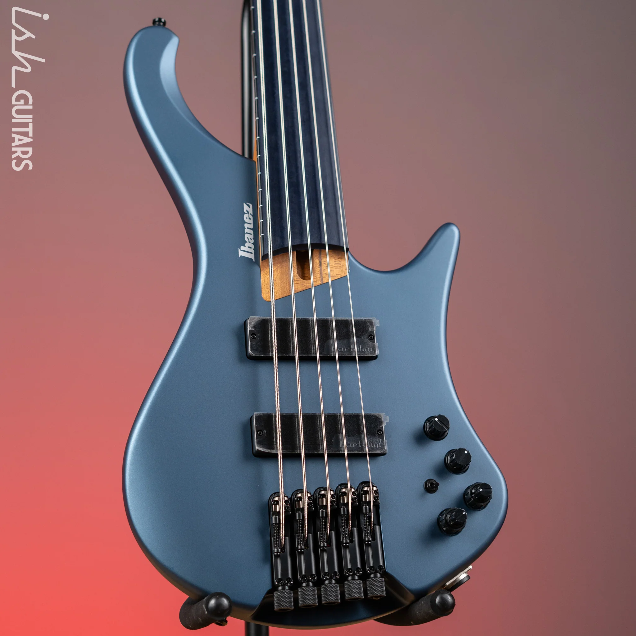 Ibanez EHB1005F Standard 5-String Fretless Multi-Scale Bass Arctic Ocean Matte Demo