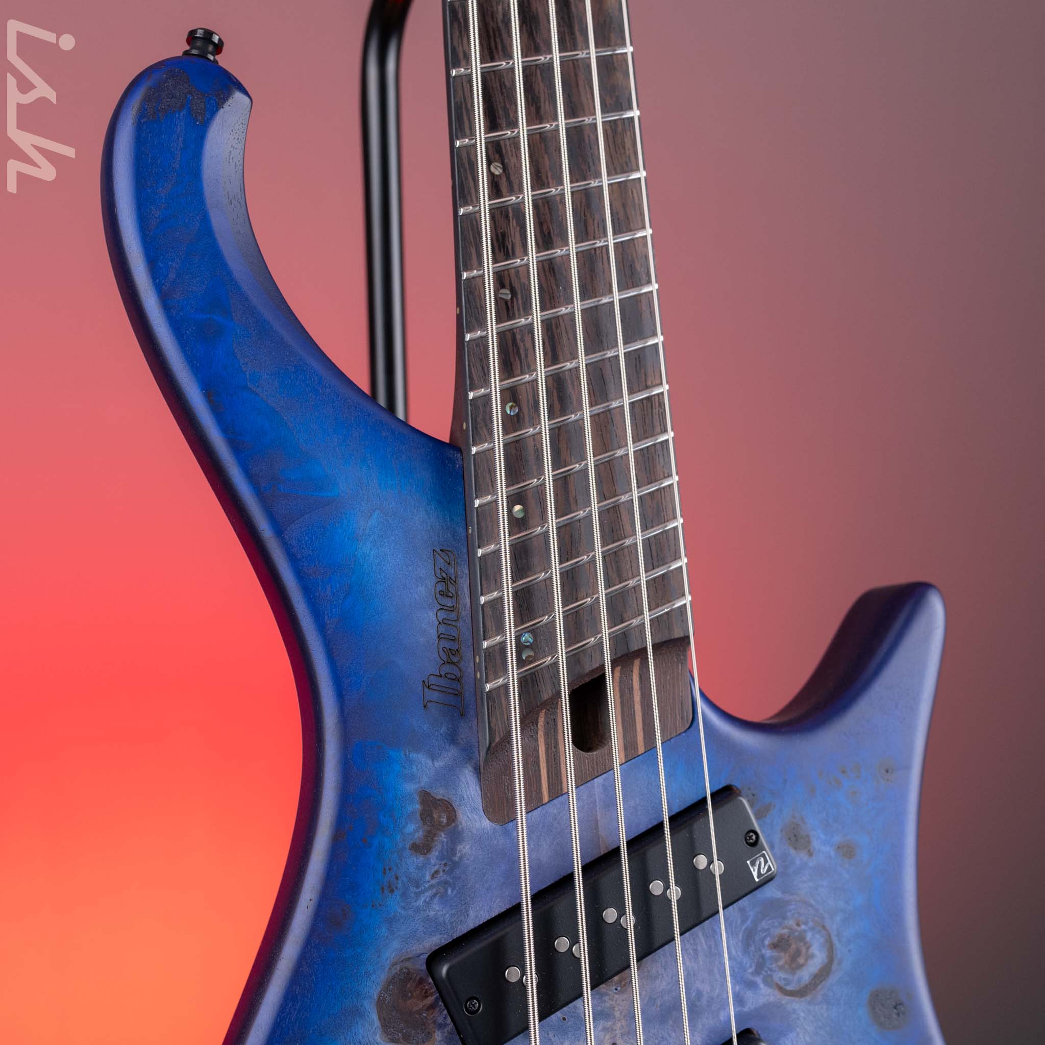 Ibanez EHB1505MS Multi-Scale Headless Bass Pacific Blue Burst Flat Demo - Image 3