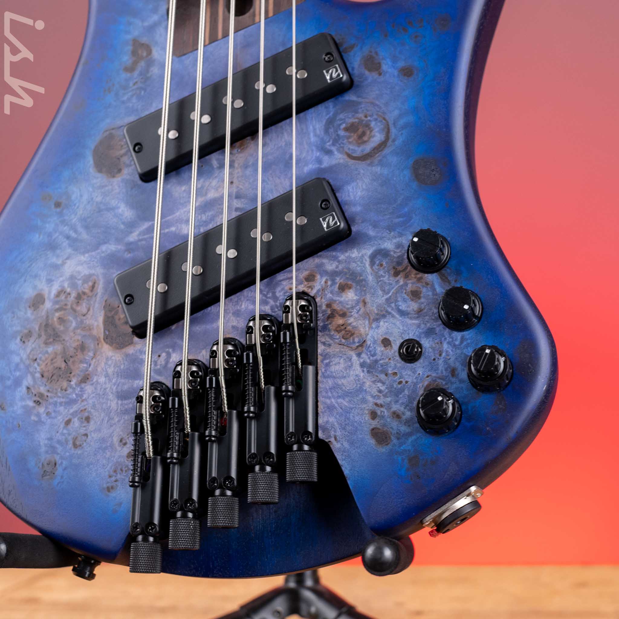 Ibanez EHB1505MS Multi-Scale Headless Bass Pacific Blue Burst Flat Demo - Image 4