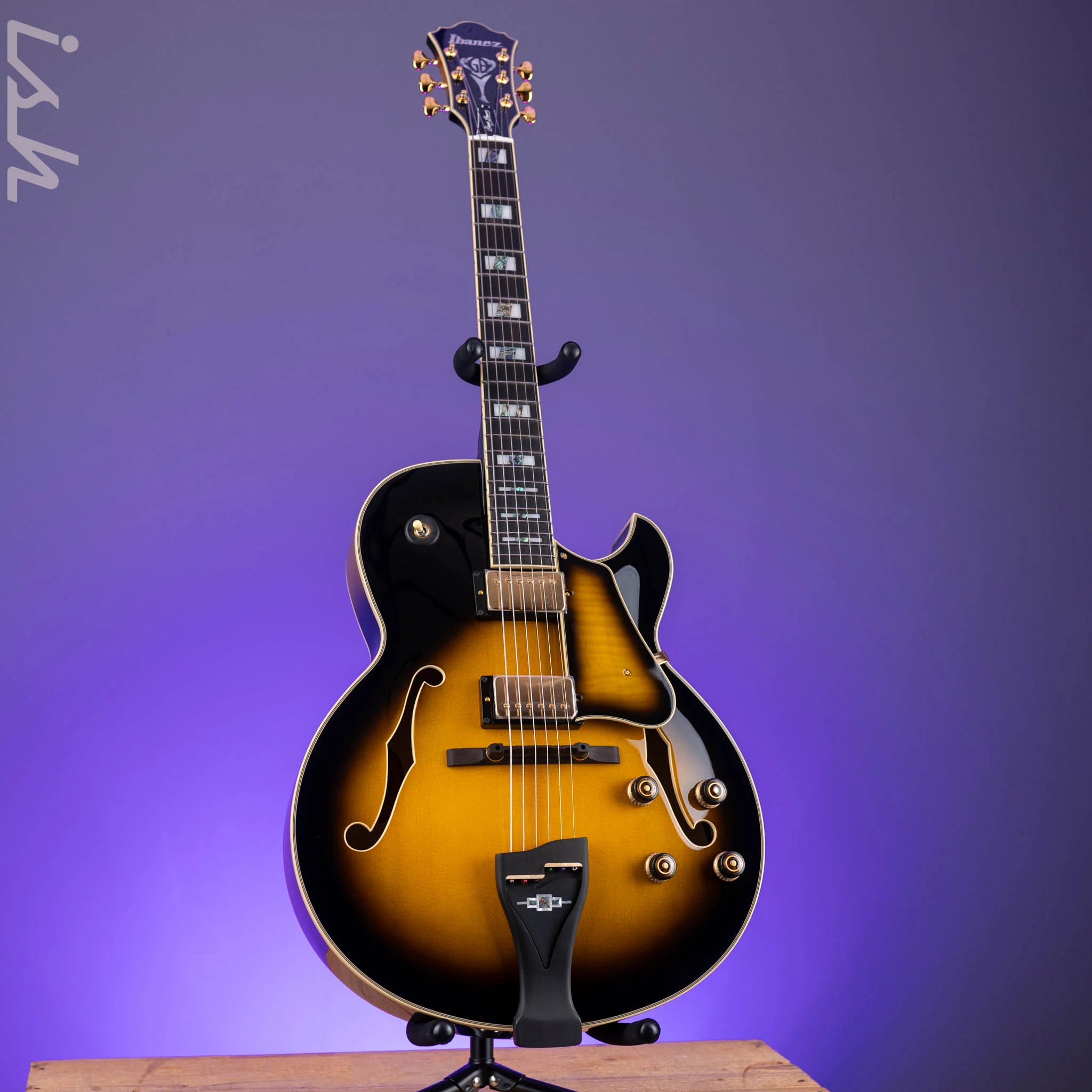Ibanez LGB300 Hollowbody George Benson Vintage Yellow Sunburst Demo - Image 2