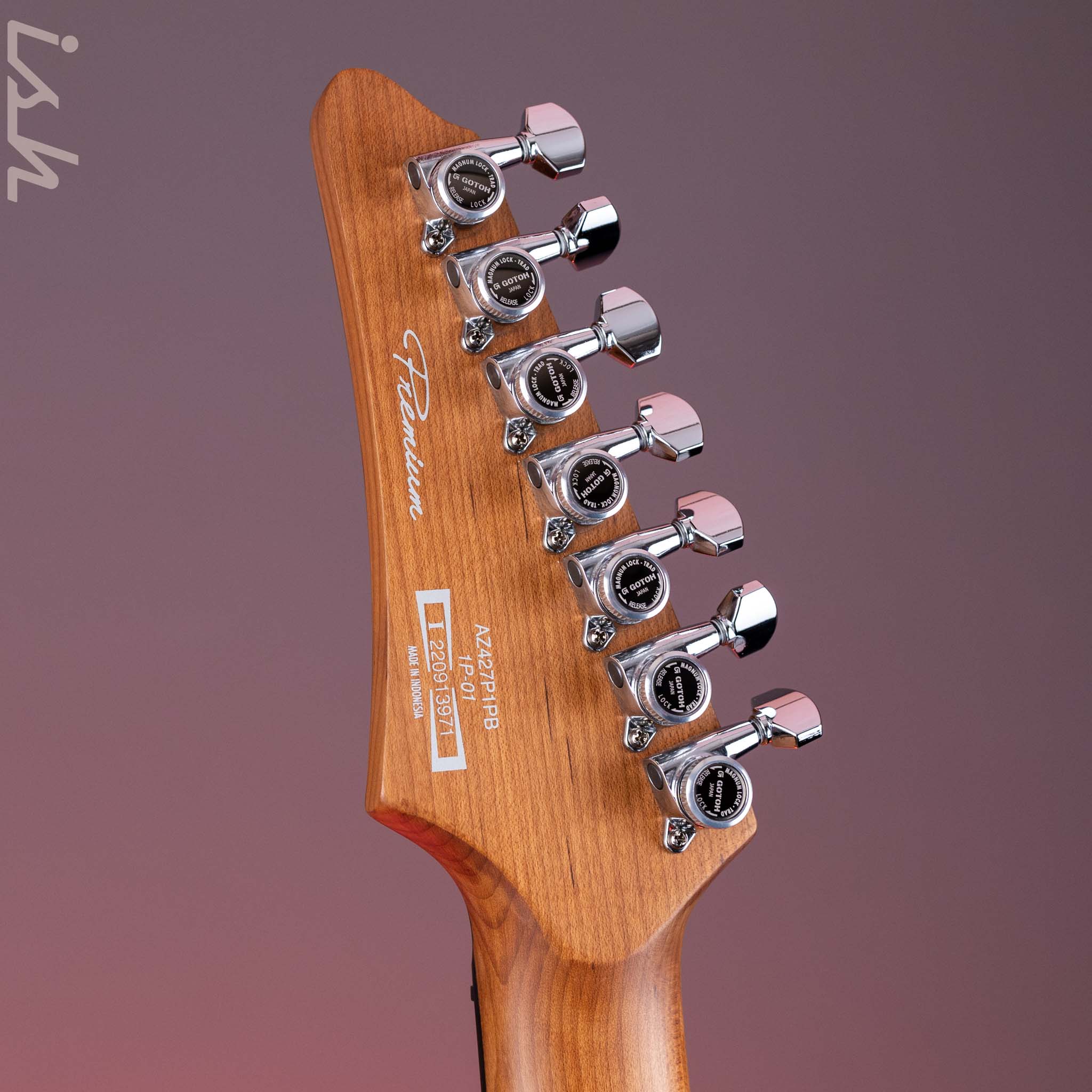 2024 Ibanez Premium AZ427P1PB 7-String Charcoal Black Burst - Image 12
