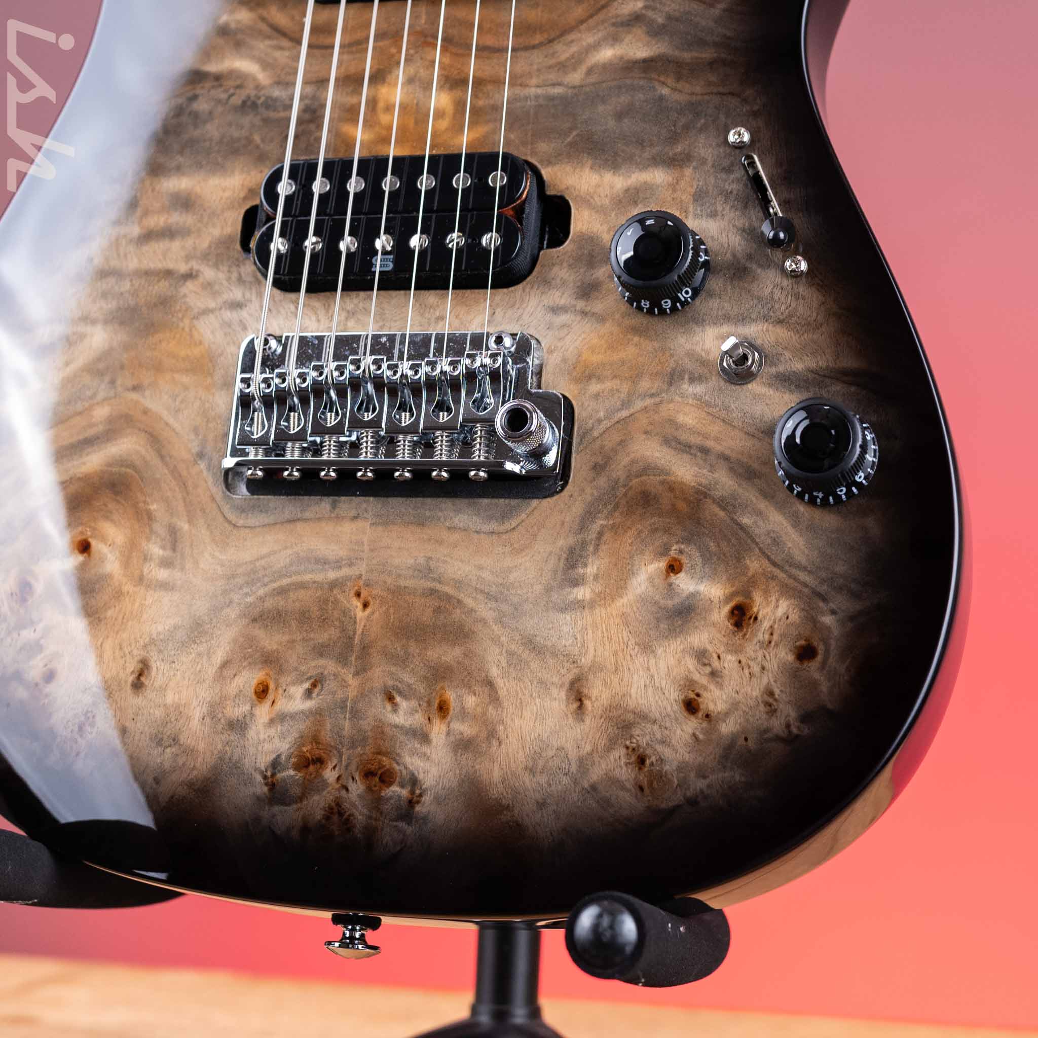 2024 Ibanez Premium AZ427P1PB 7-String Charcoal Black Burst - Image 4