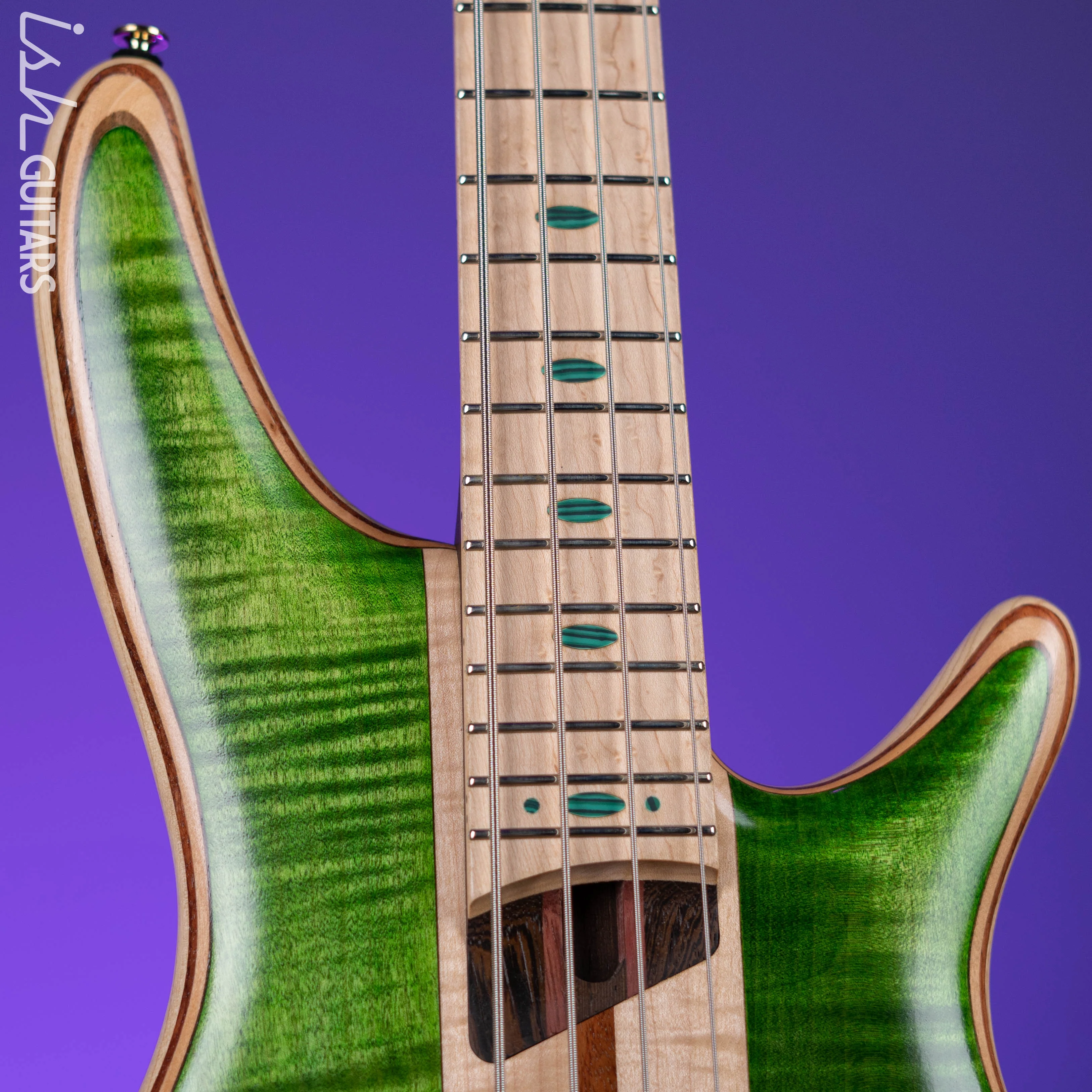 Ibanez Premium SR4FMDX 4-String Bass Emerald Green Low Gloss - Image 3