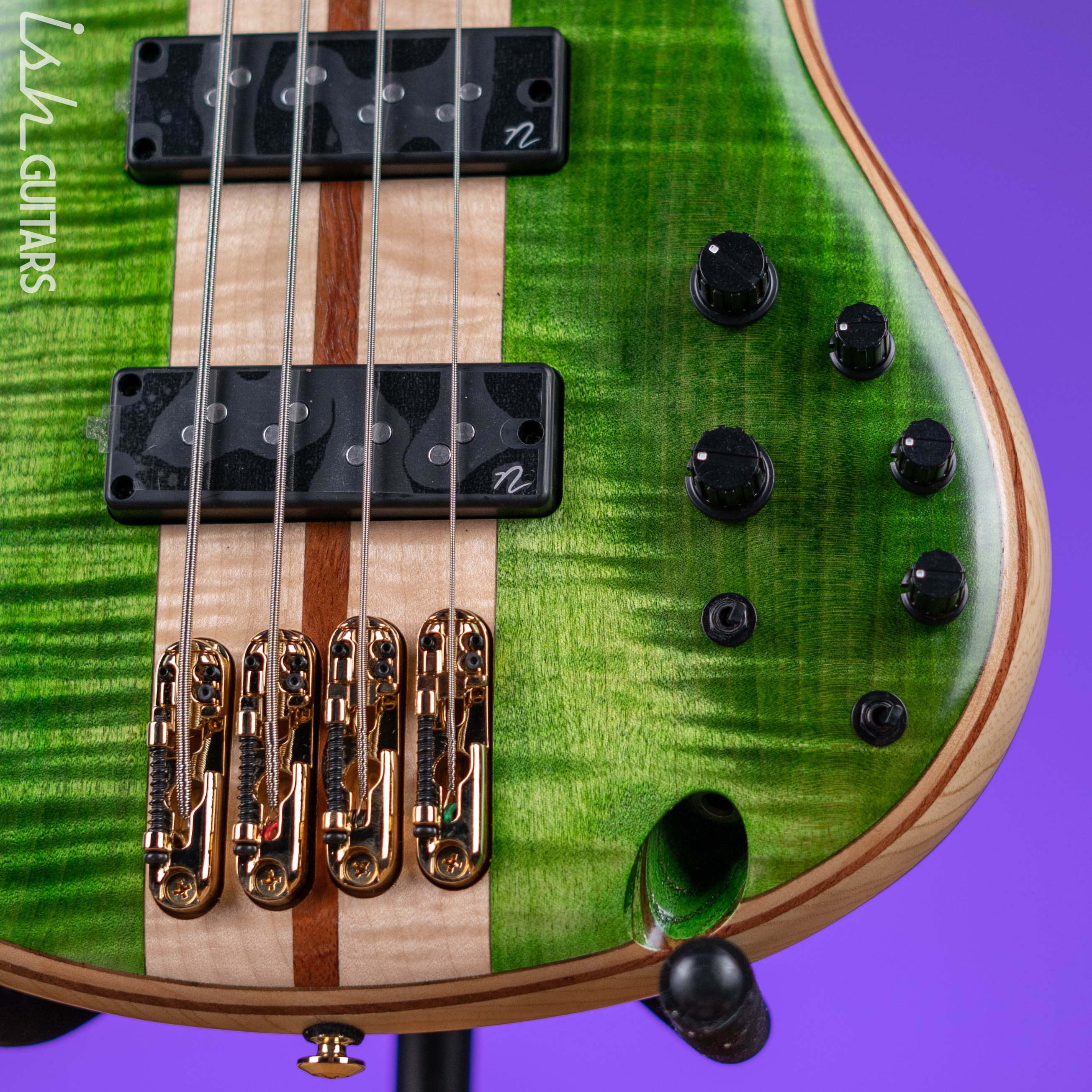 Ibanez Premium SR4FMDX 4-String Bass Emerald Green Low Gloss - Image 4