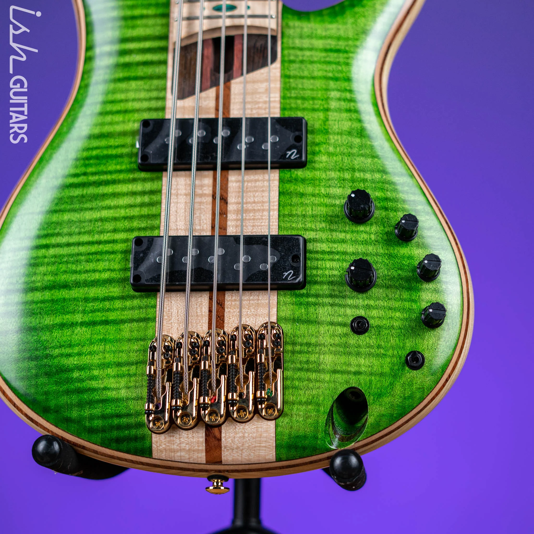 Ibanez Premium SR5FMDX 5-String Bass Emerald Green Low Gloss - Image 4