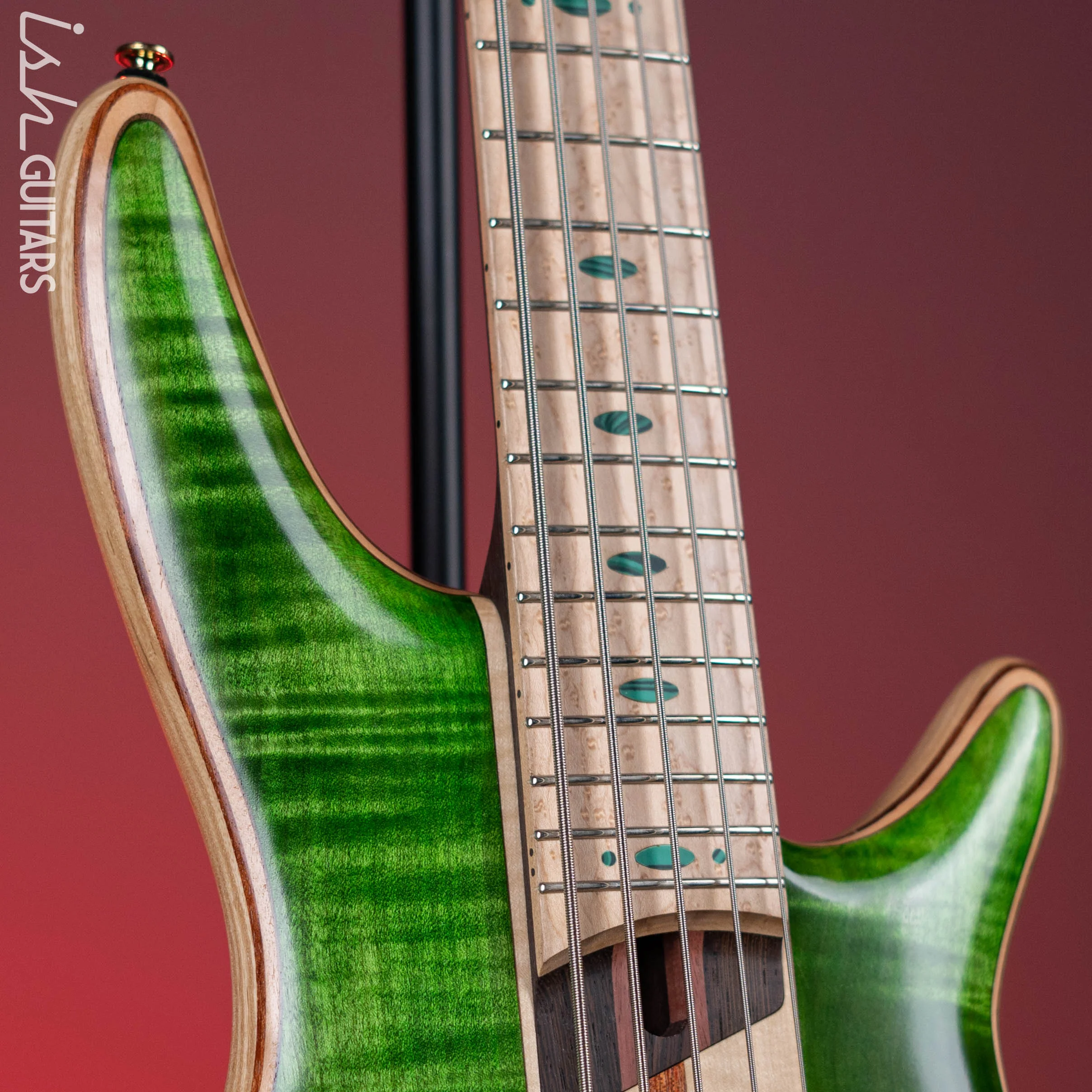 Ibanez Premium SR5FMDX 5-String Bass Emerald Green Low Gloss Demo - Image 3
