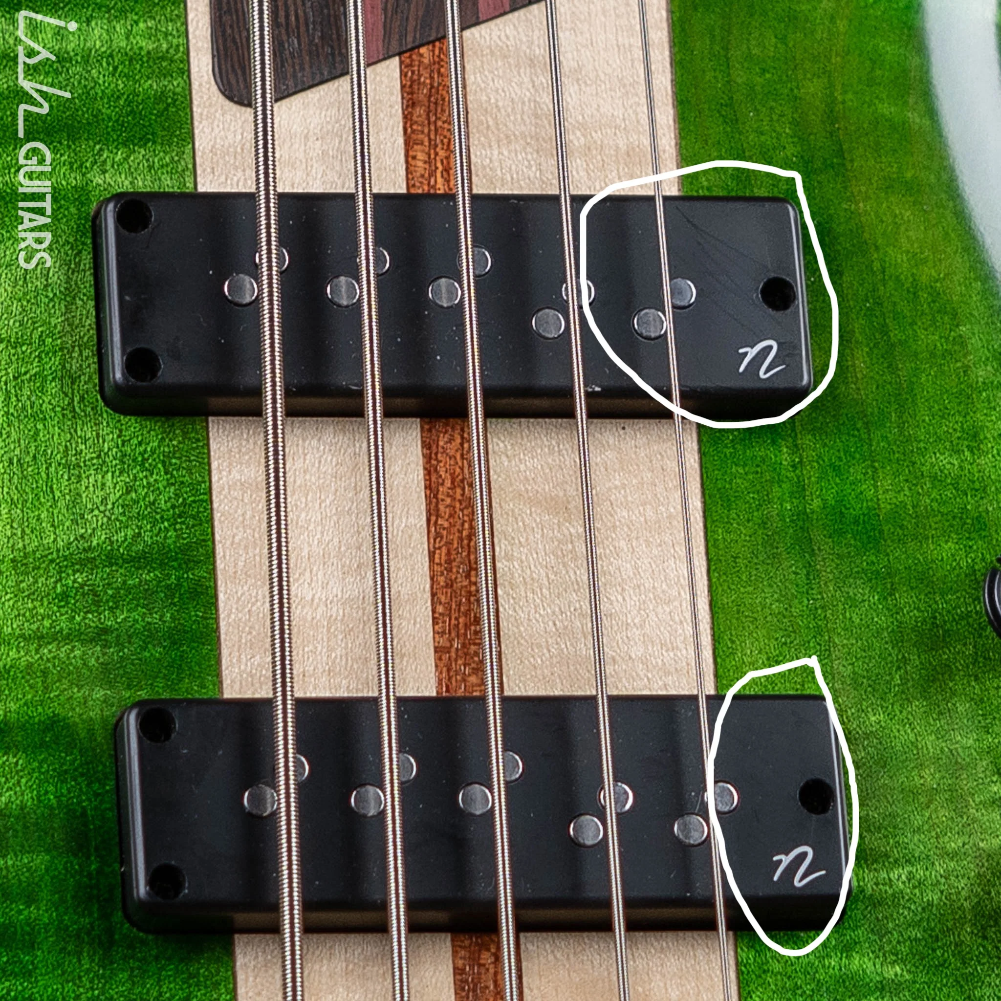 Ibanez Premium SR5FMDX 5-String Bass Emerald Green Low Gloss Demo - Image 5