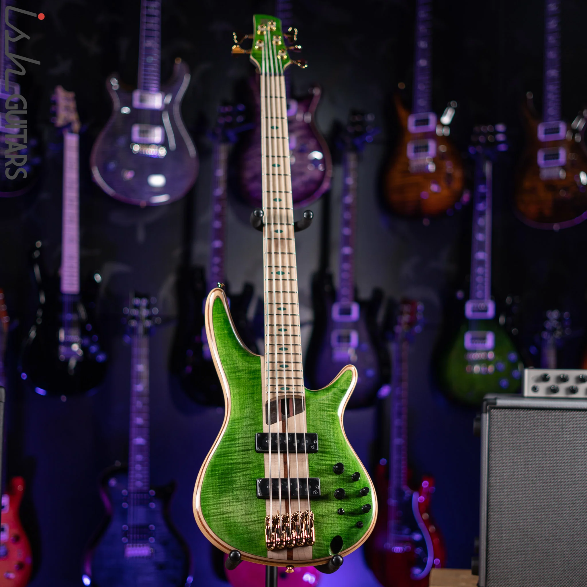 Ibanez Premium SR5FMDX Bass Emerald Green Low Gloss Demo - Image 2