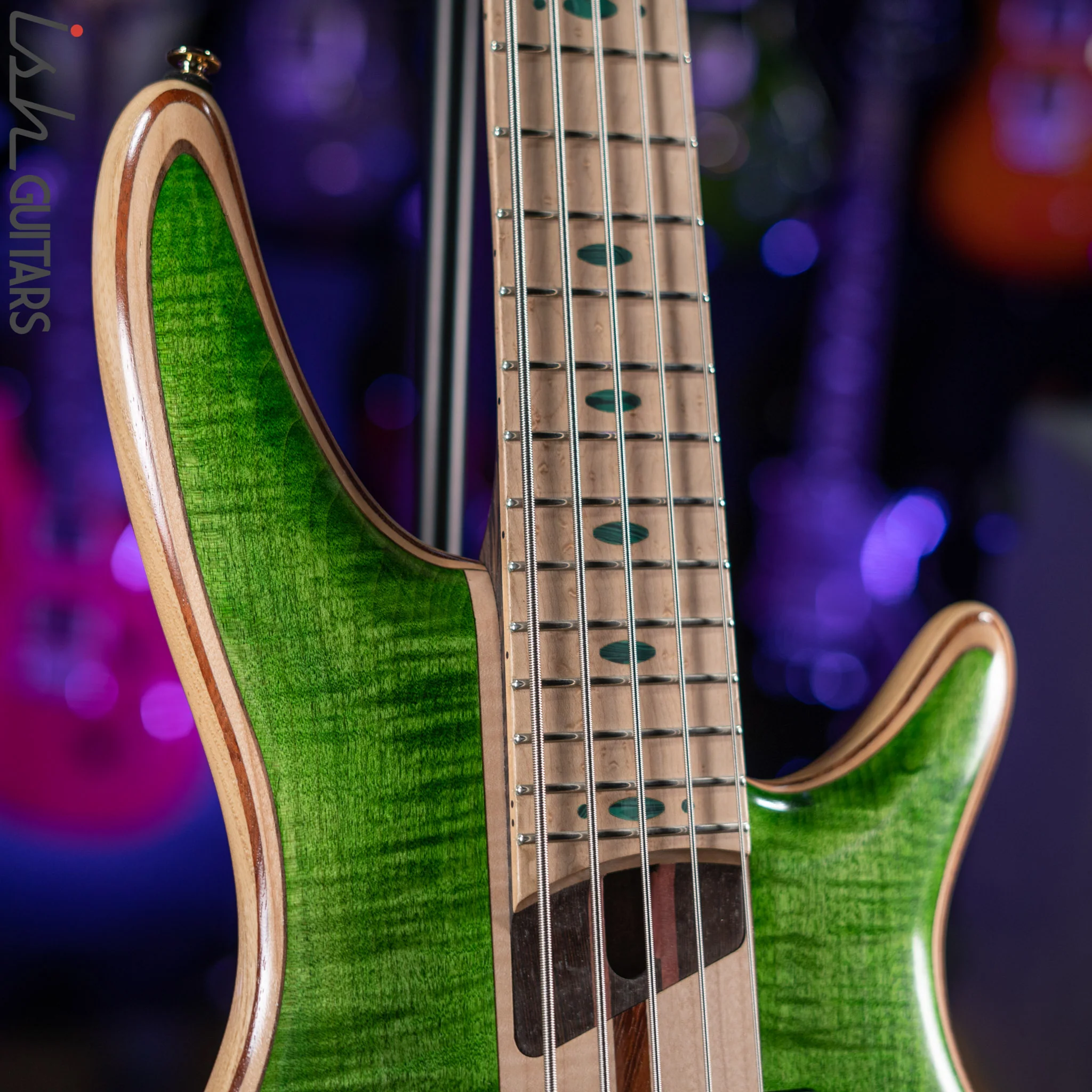 Ibanez Premium SR5FMDX Bass Emerald Green Low Gloss Demo - Image 3
