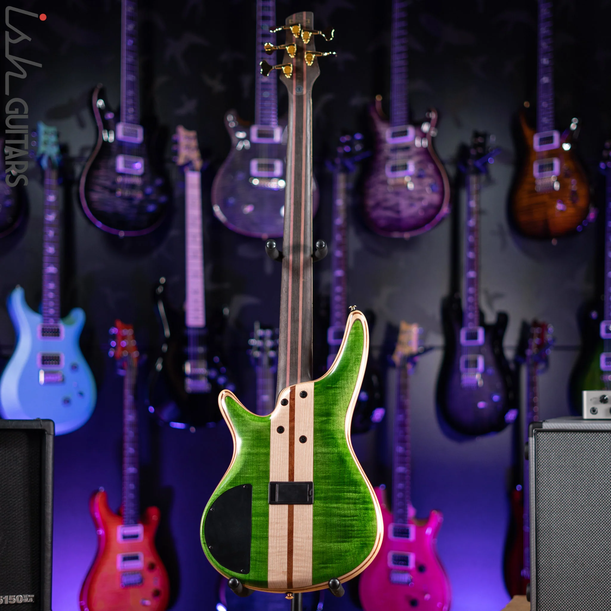 Ibanez Premium SR5FMDX Bass Emerald Green Low Gloss Demo - Image 7