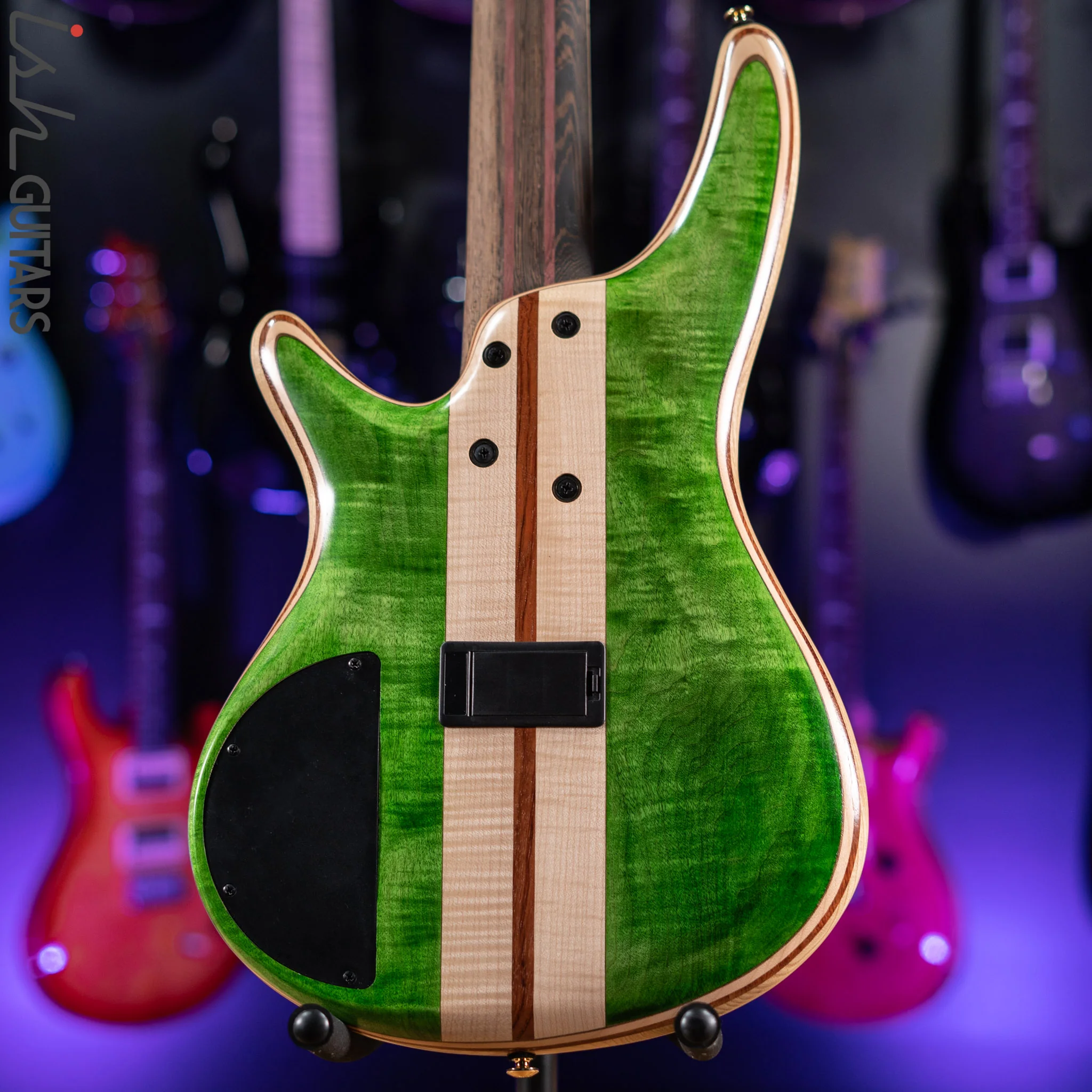 Ibanez Premium SR5FMDX Bass Emerald Green Low Gloss Demo - Image 8