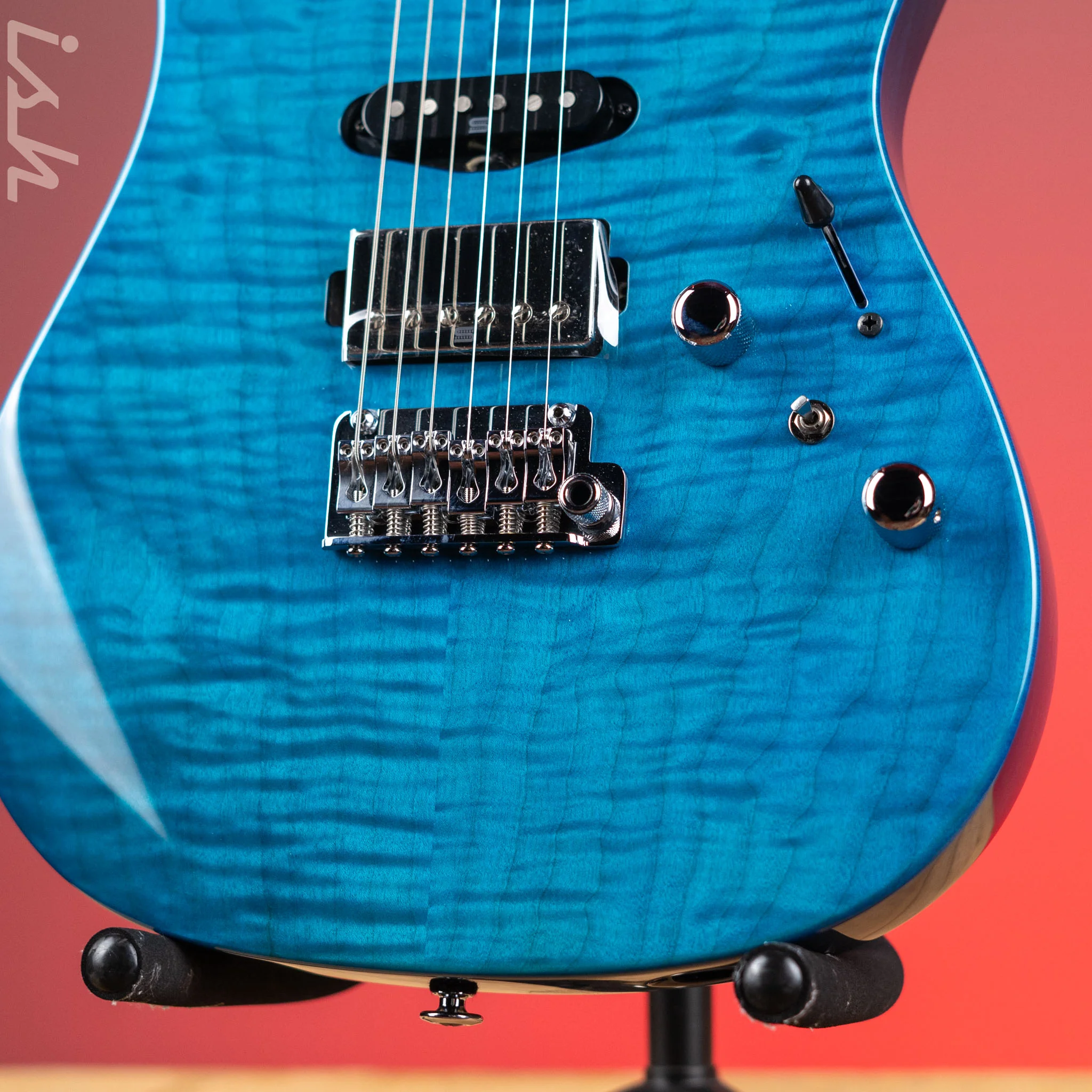 Ibanez Prestige MMN1 Martin Miller Signature Transparent Aqua Blue - Image 4