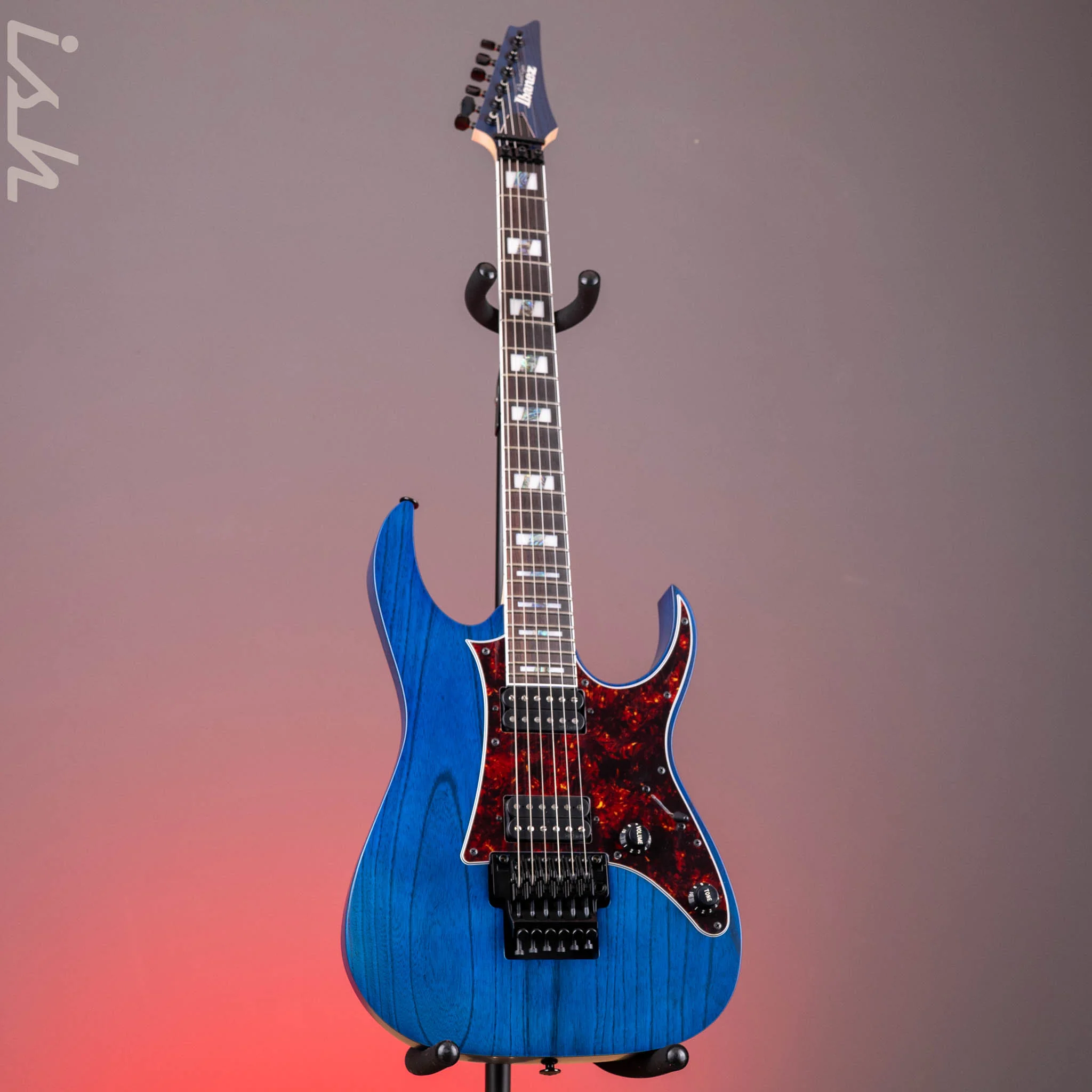 Ibanez RG653DX Transparent Deep Blue Flat Electric Guitar - Image 2