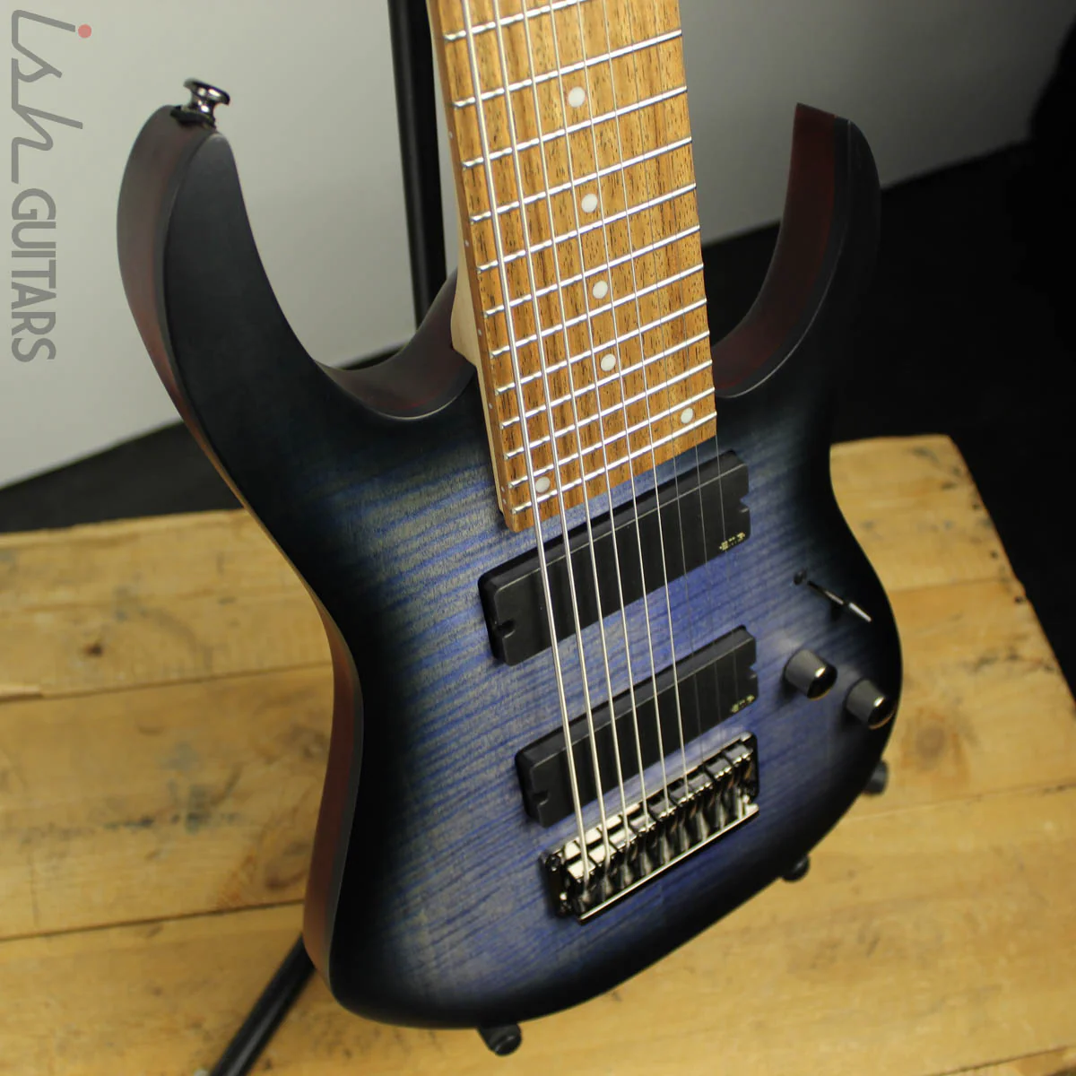 Ibanez RGIR9FME Iron Label 9-String Faded Denim Blue Burst - Image 7