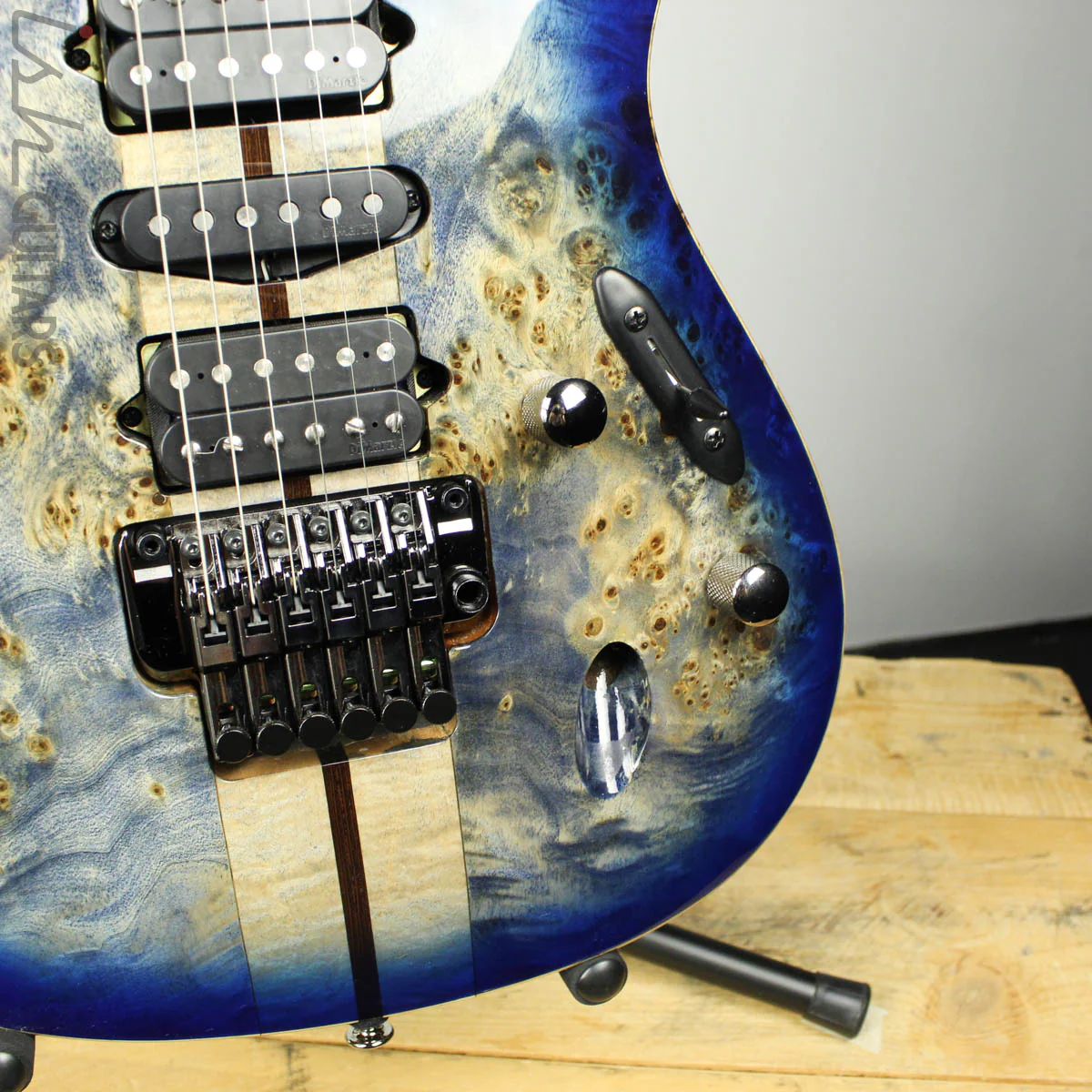 Ibanez S1070PBZ Premium Electric Guitar Cerulean Blue Poplar Burl - Image 3