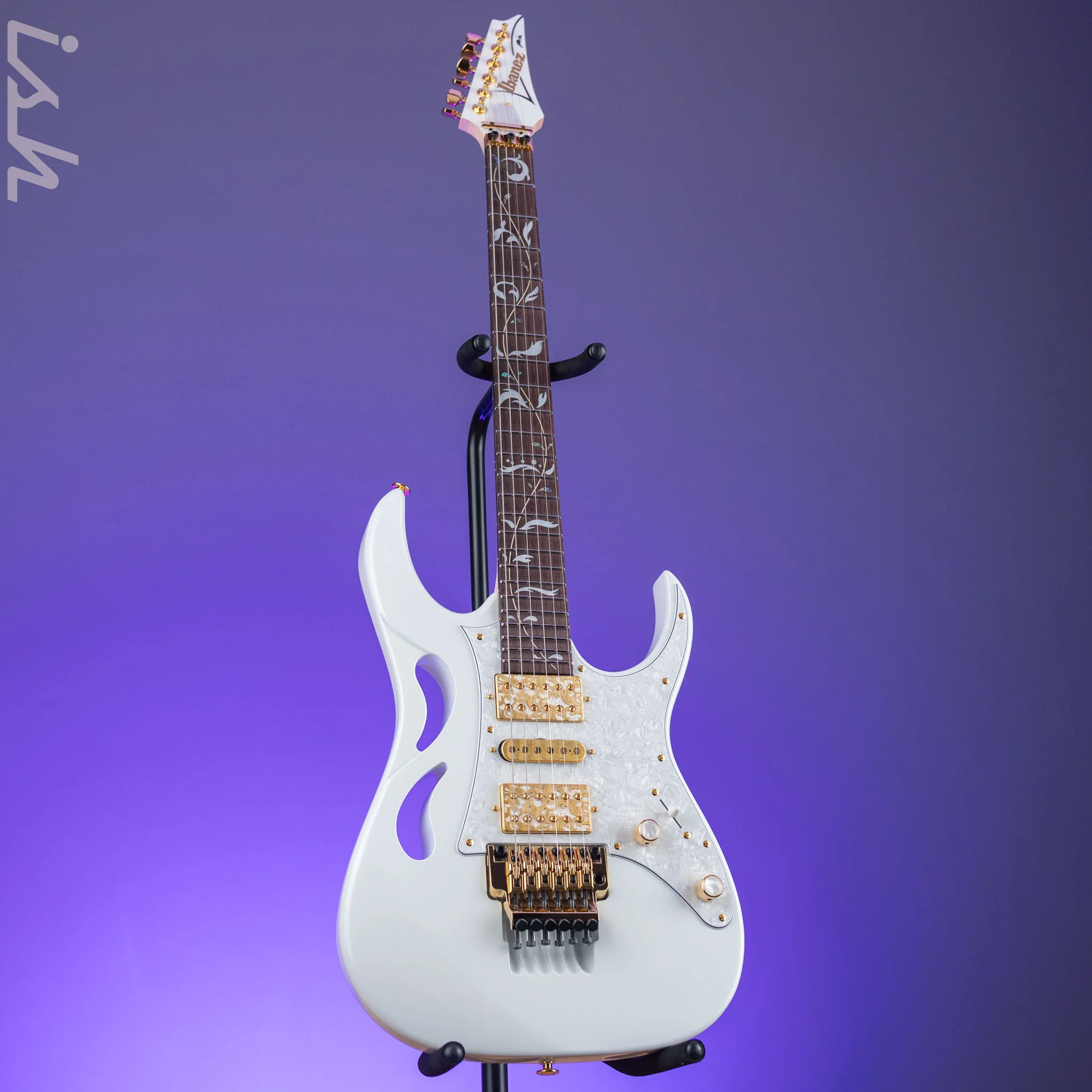 Ibanez Steve Vai Signature PIA3761 Stallion White Demo - Image 2