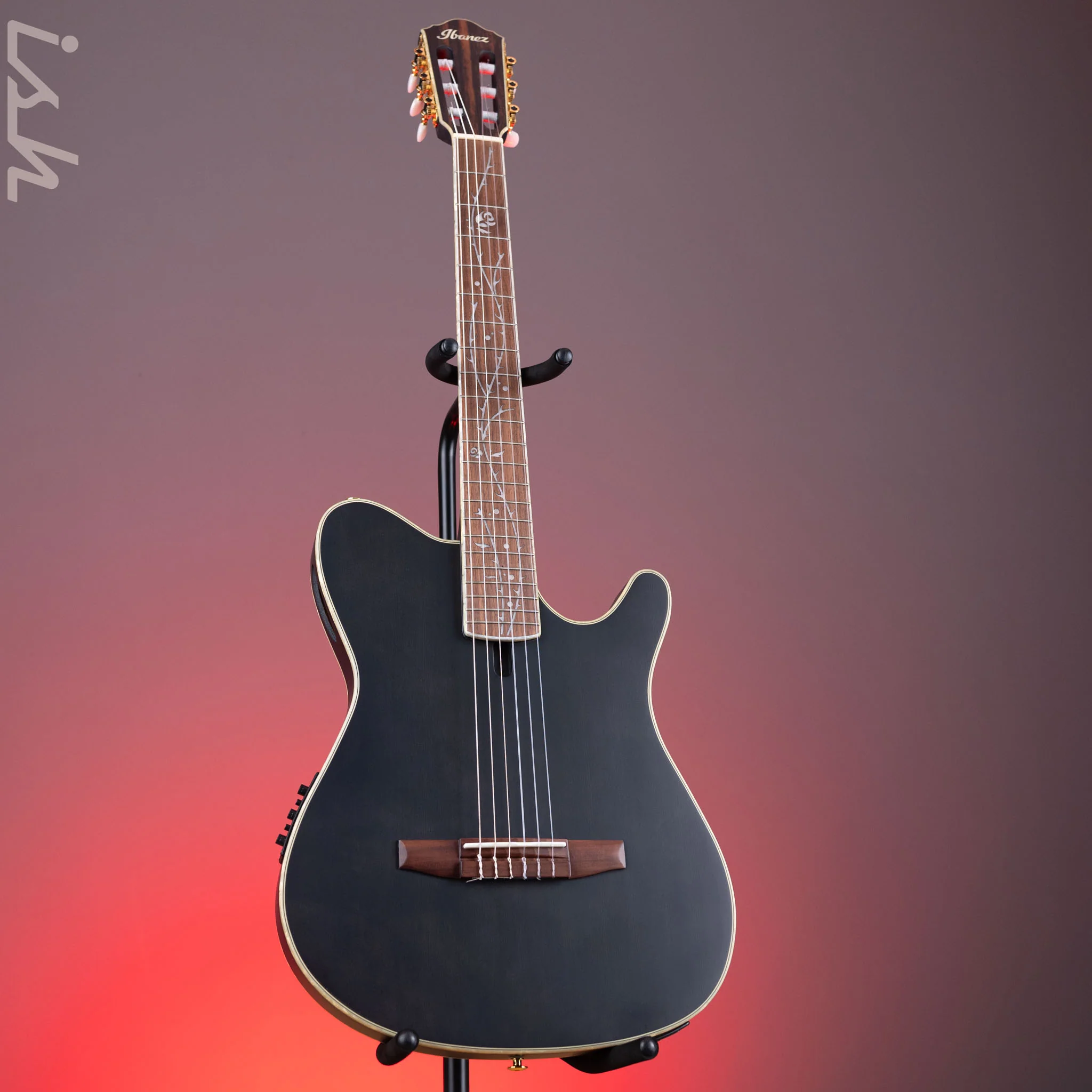 Ibanez TOD10N Tim Henson Signature Nylon Acoustic-Electric Guitar Transparent Black Flat - Image 2