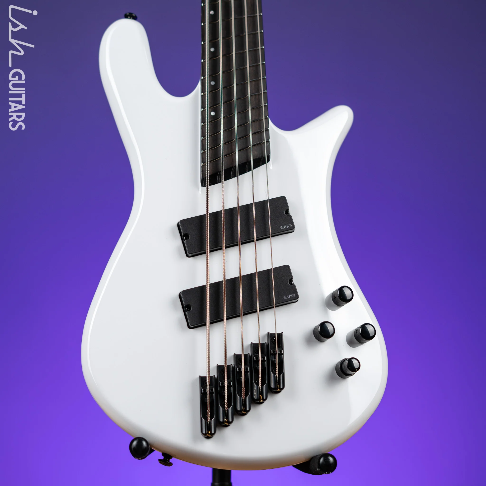 Ish X Spector NS Dimension 5 String EMG Darkglass White Gloss Demo - Image 2
