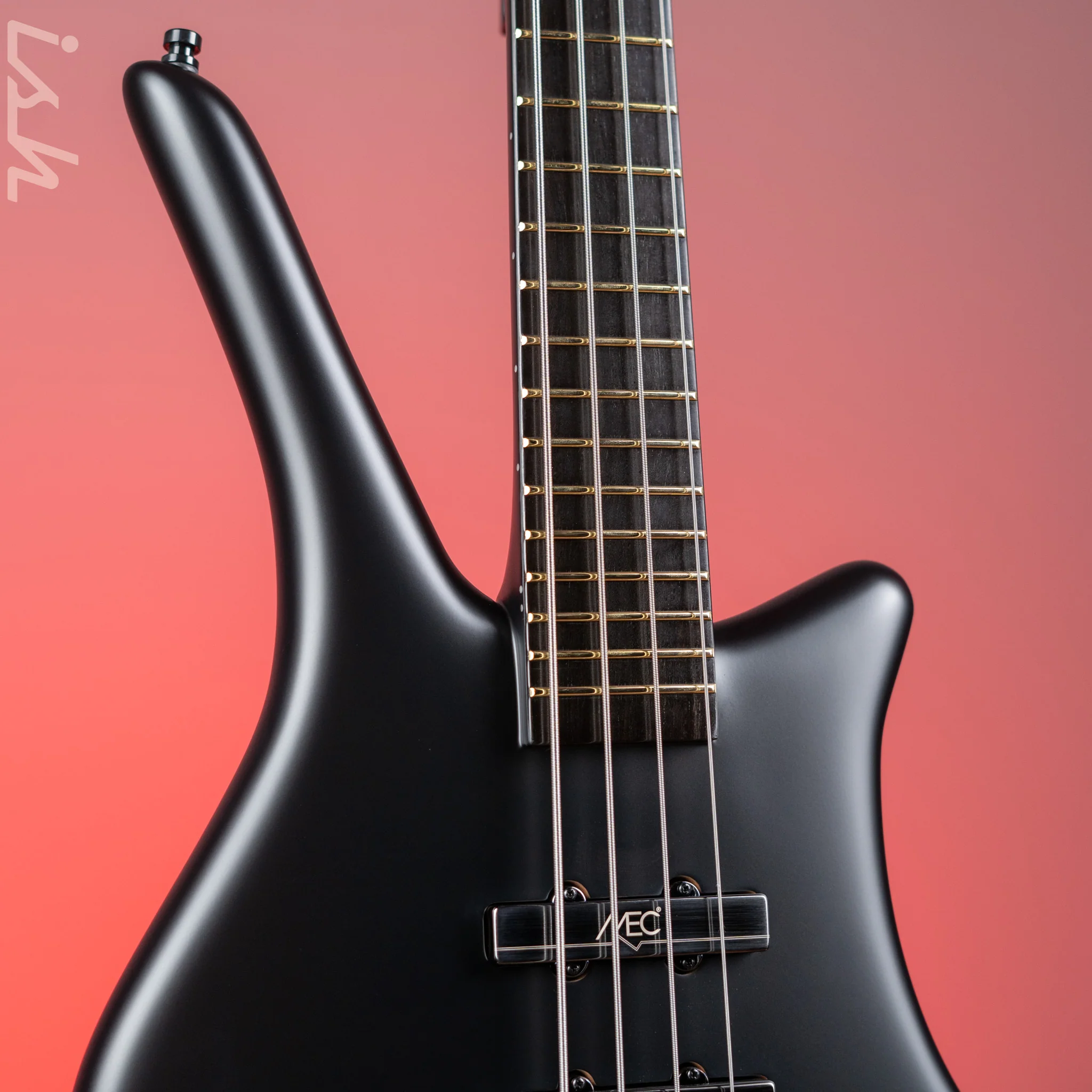 Ish x Warwick Dolphin SN TCS Custom Shop Endangered Species 4-String Bass Black Satin Ebony Fretboard - Image 3