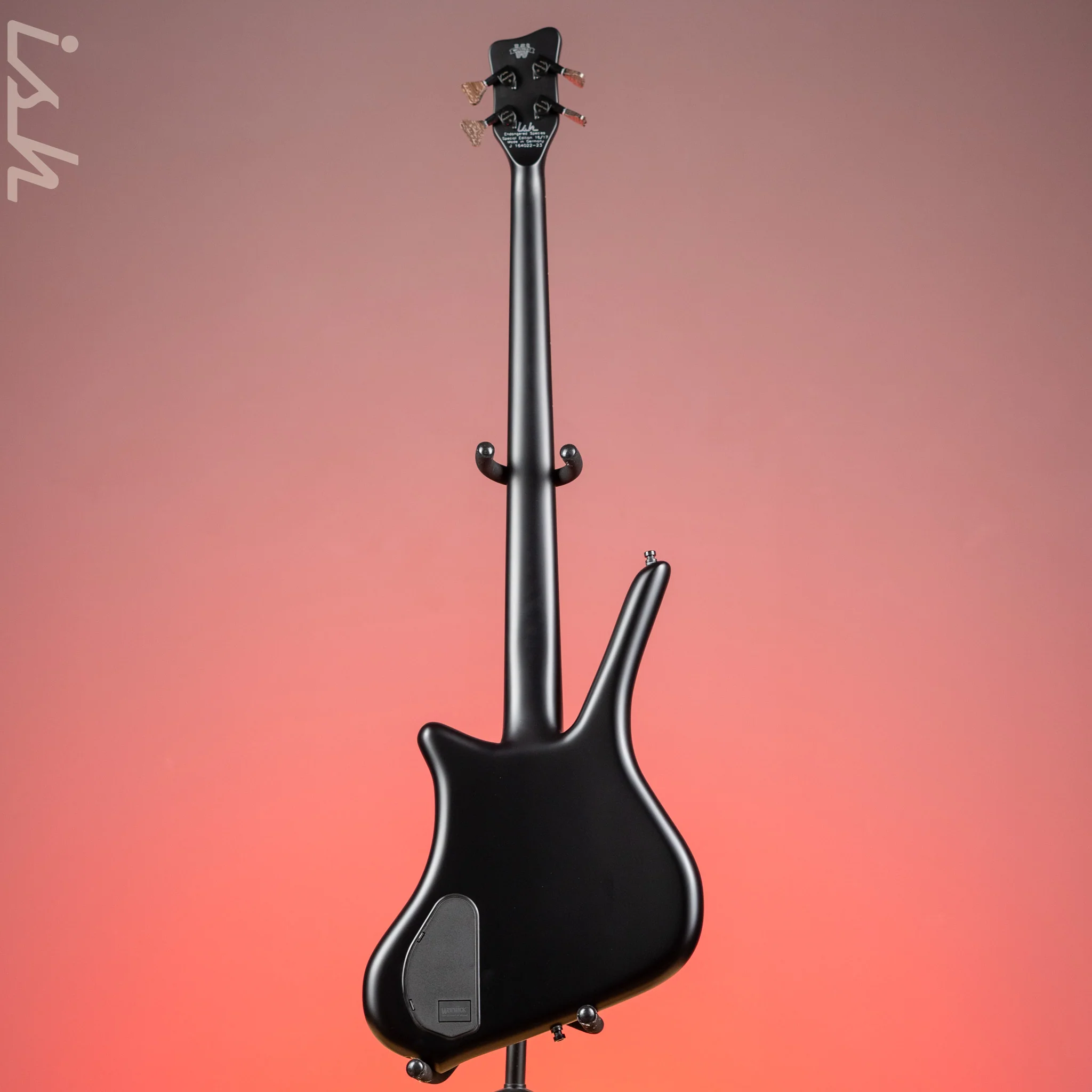 Ish x Warwick Dolphin SN TCS Custom Shop Endangered Species 4-String Bass Black Satin Wenge Fretboard - Image 6
