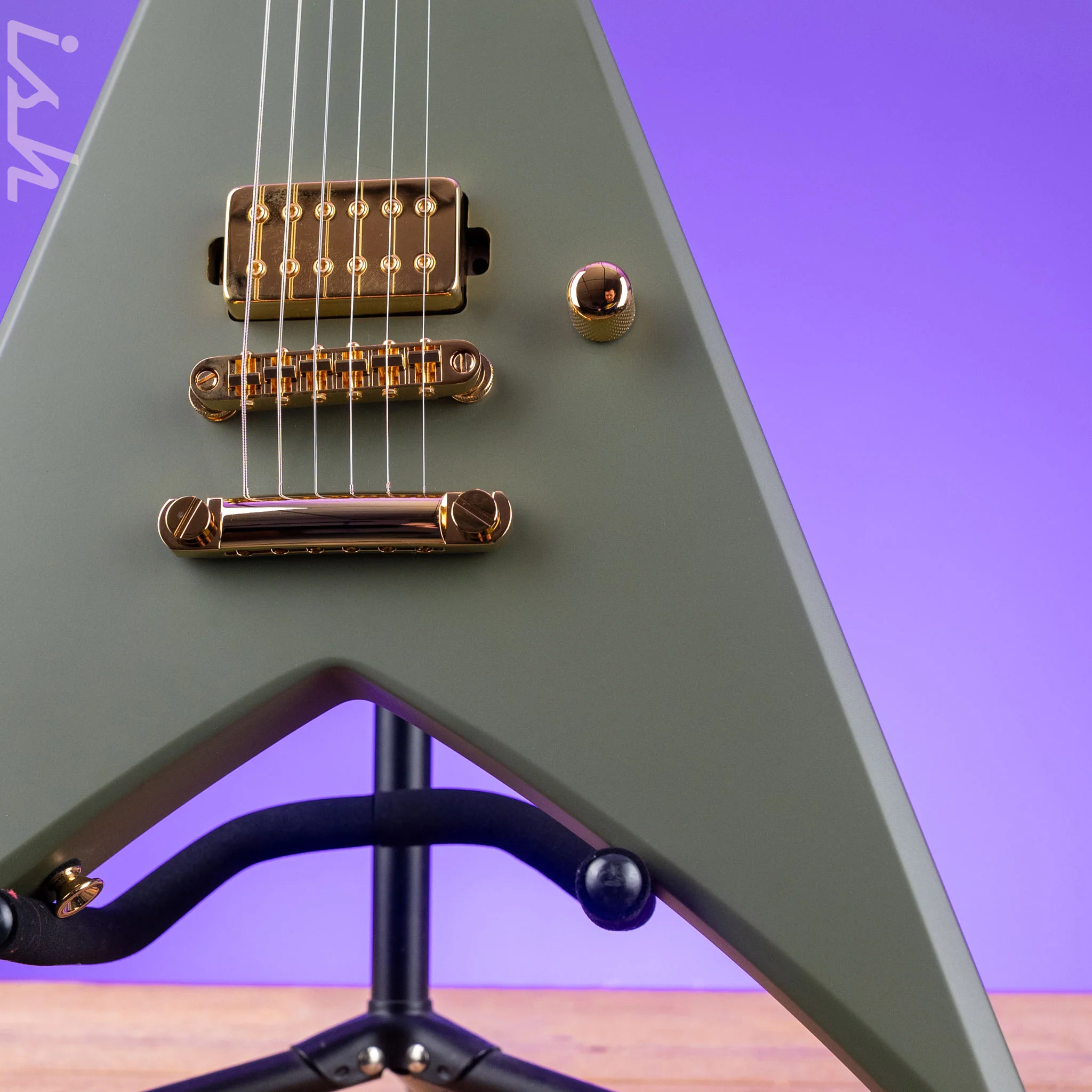 Jackson Custom Shop King V Olive Drab Gold Hardware - Image 5