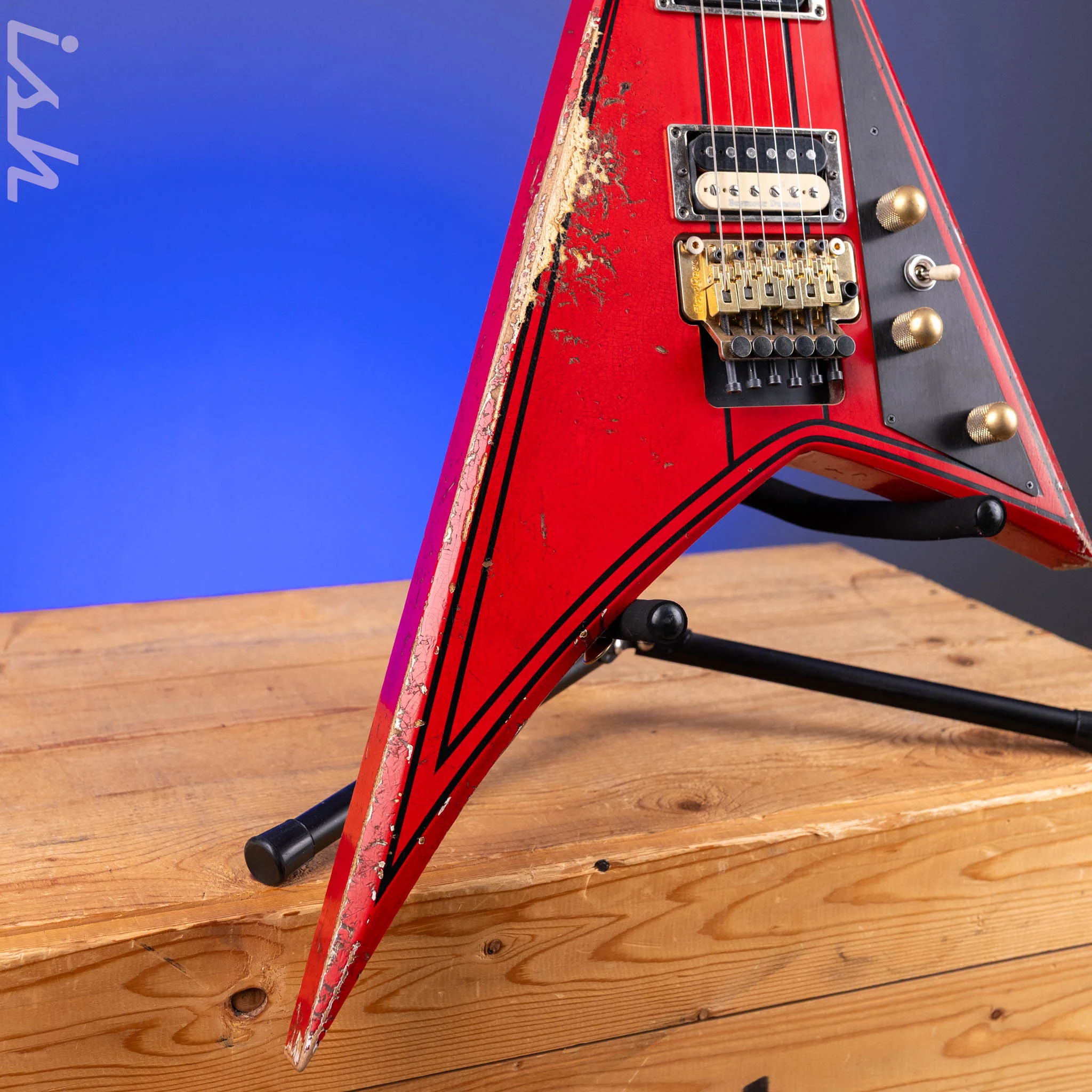 Jackson Custom Shop USA Randy Rhoads Ferrari Red Black Pinstripes Relic - Image 7