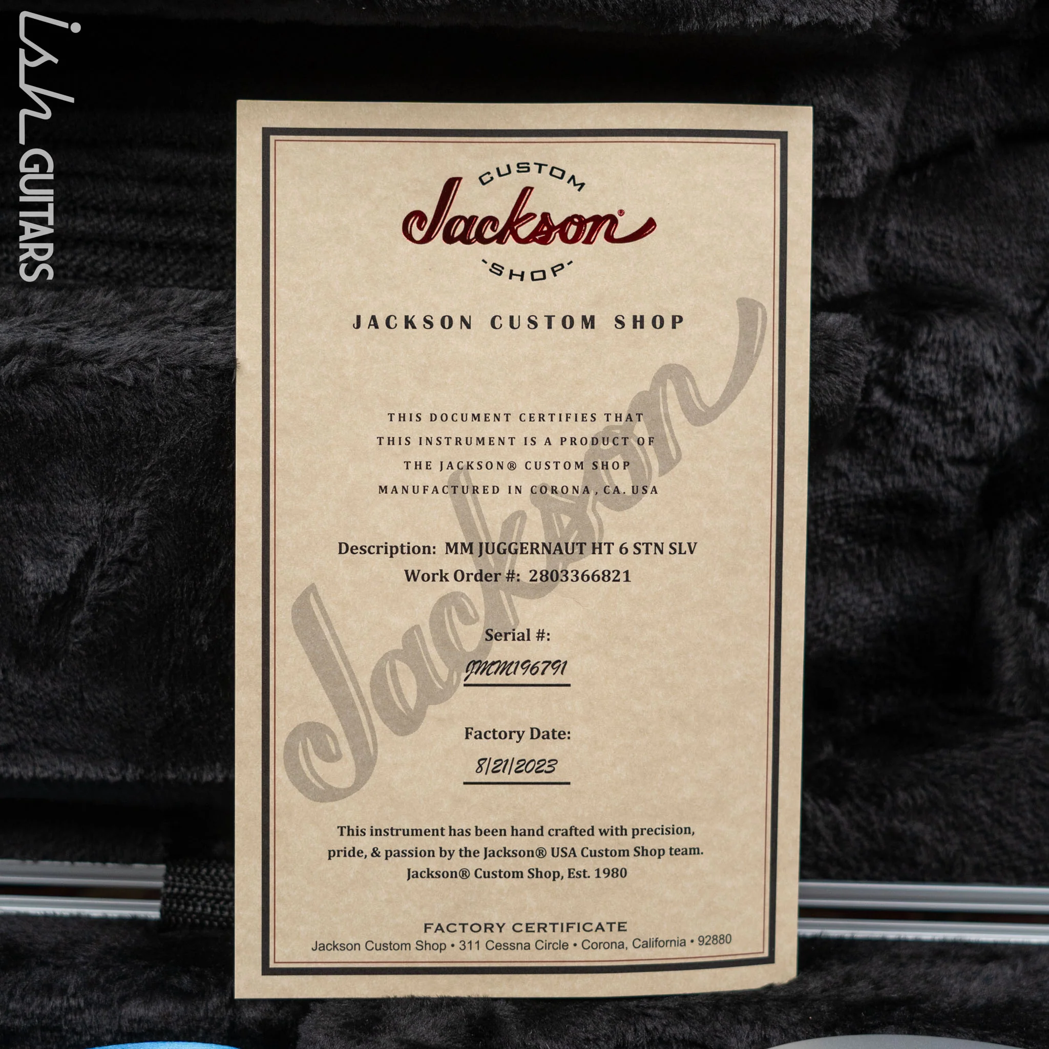 Jackson USA Custom Shop Misha Mansoor Signature Juggernaut HT6 Satin Silver - Image 12