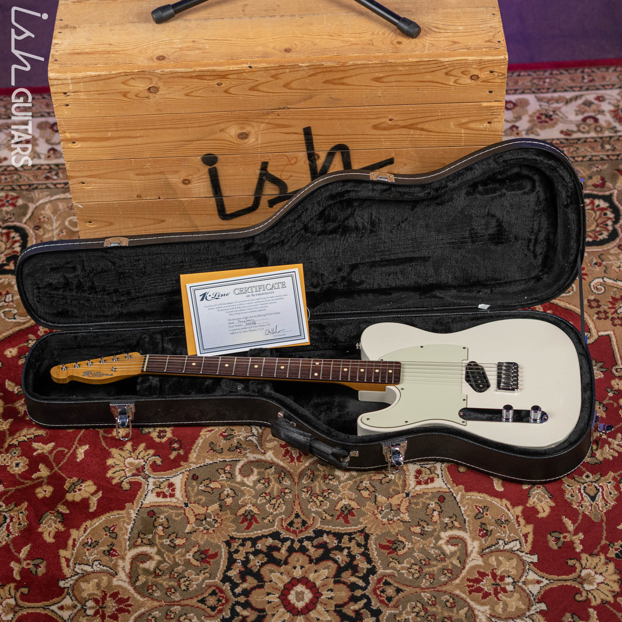 K-Line Truxton Left Handed Guitar White - Image 16