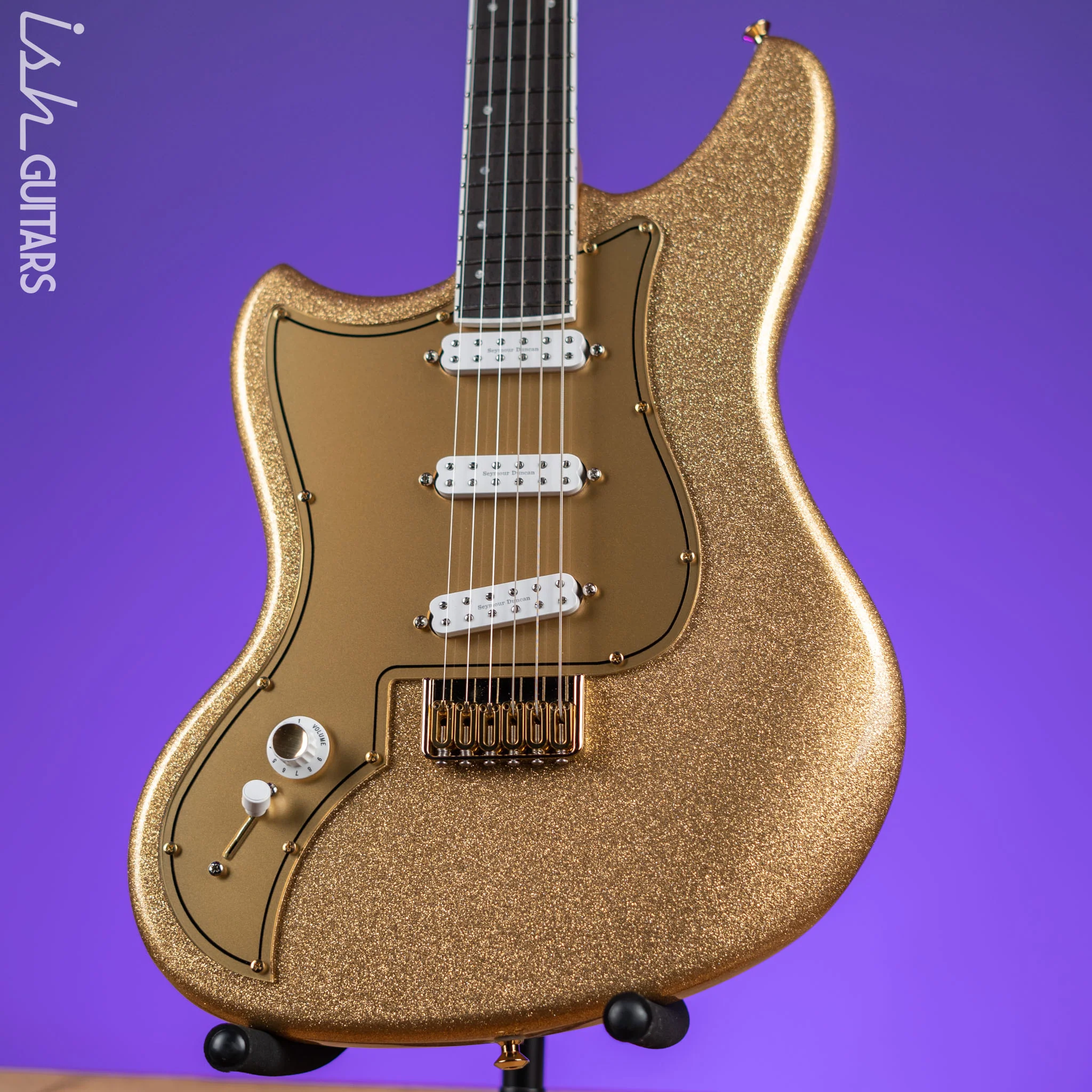 Kauer Electroliner Left-Handed Custom Guitar Sahara Gold Flake - Image 2