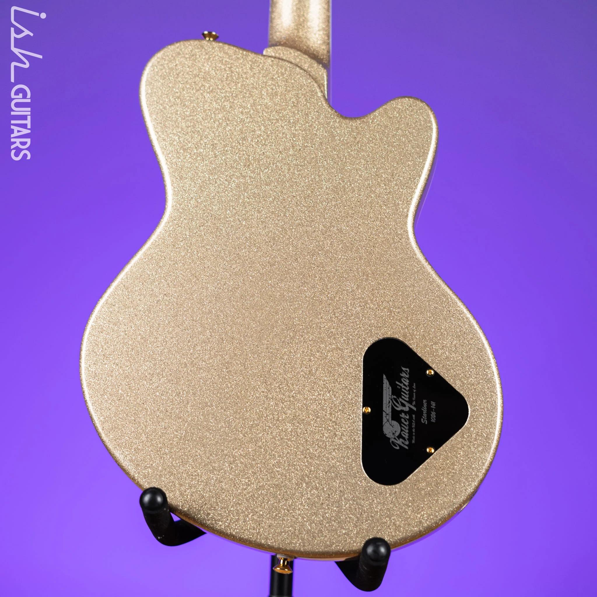 Kauer Starliner Left Handed Guitar Gold Sparkle - Image 8
