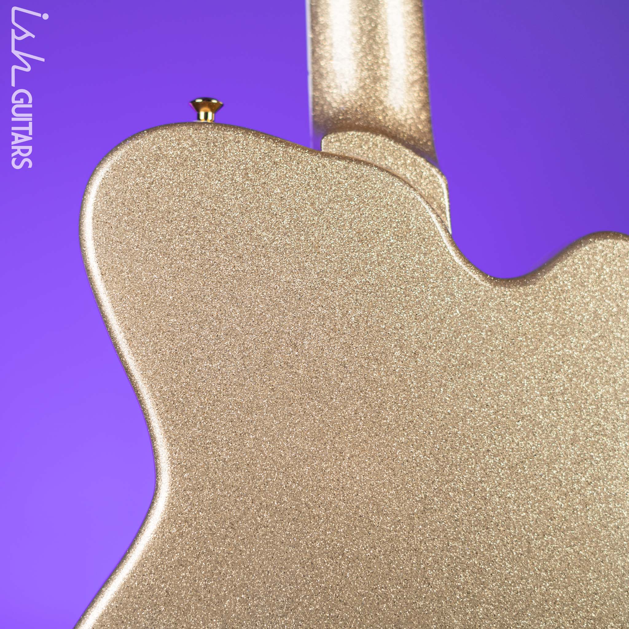 Kauer Starliner Left Handed Guitar Gold Sparkle - Image 9